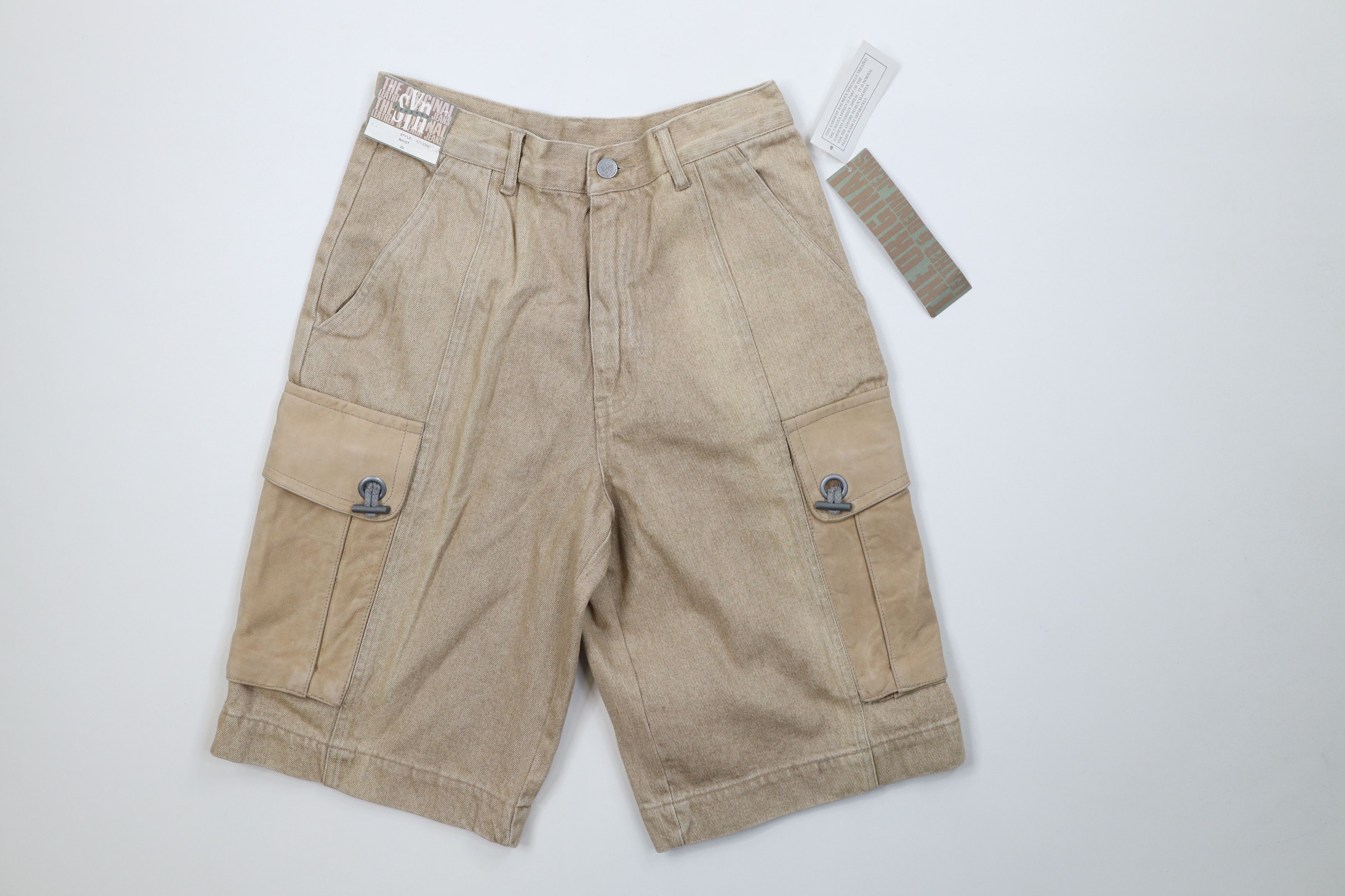 Vintage Deadstock Vintage 90s Streetwear Baggy Denim Cargo Shorts Size US 29 - 1 Thumbnail
