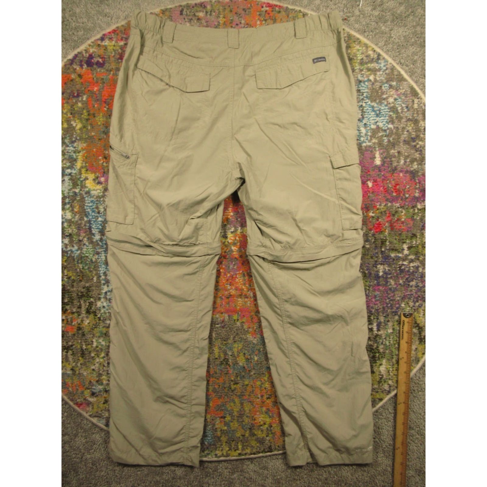 Vintage Columbia Convertible Cargo Pants Mens 42x32 Nylon Omni-Shade Lightweight Casual Travel Cargo Pocket Beige Solid Regular Mens Size US 42 / EU 58 - 2 Thumbnail