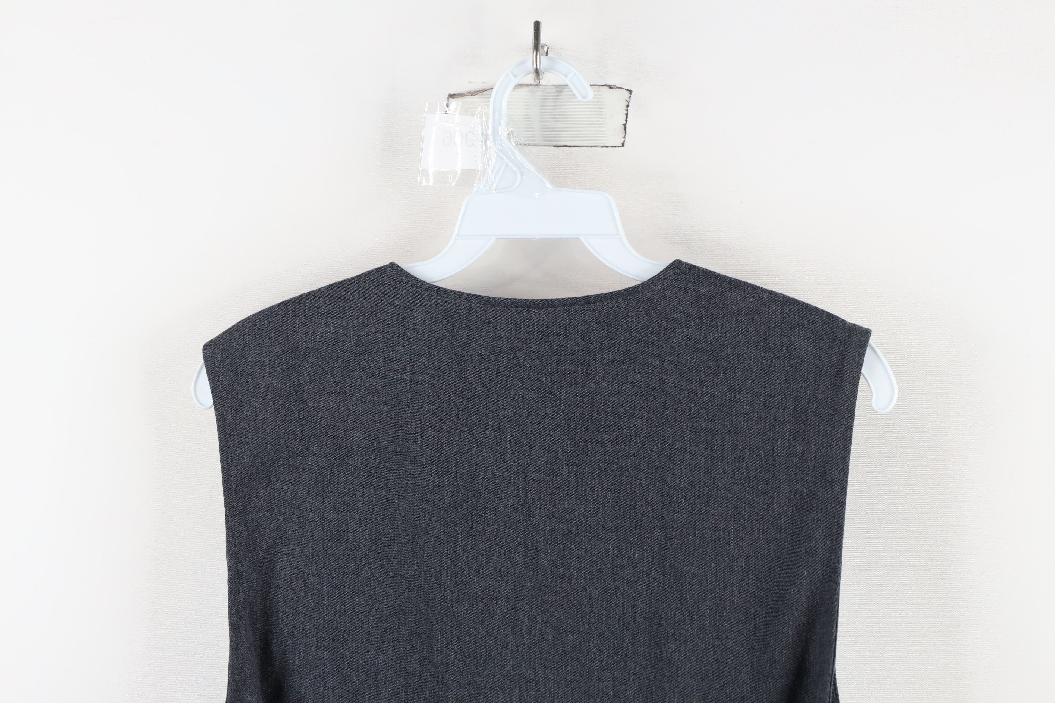 Vintage Vintage 90s Streetwear Buckle Back Vest Jacket Gray USA Size L / US 10 / IT 46 - 13 Thumbnail