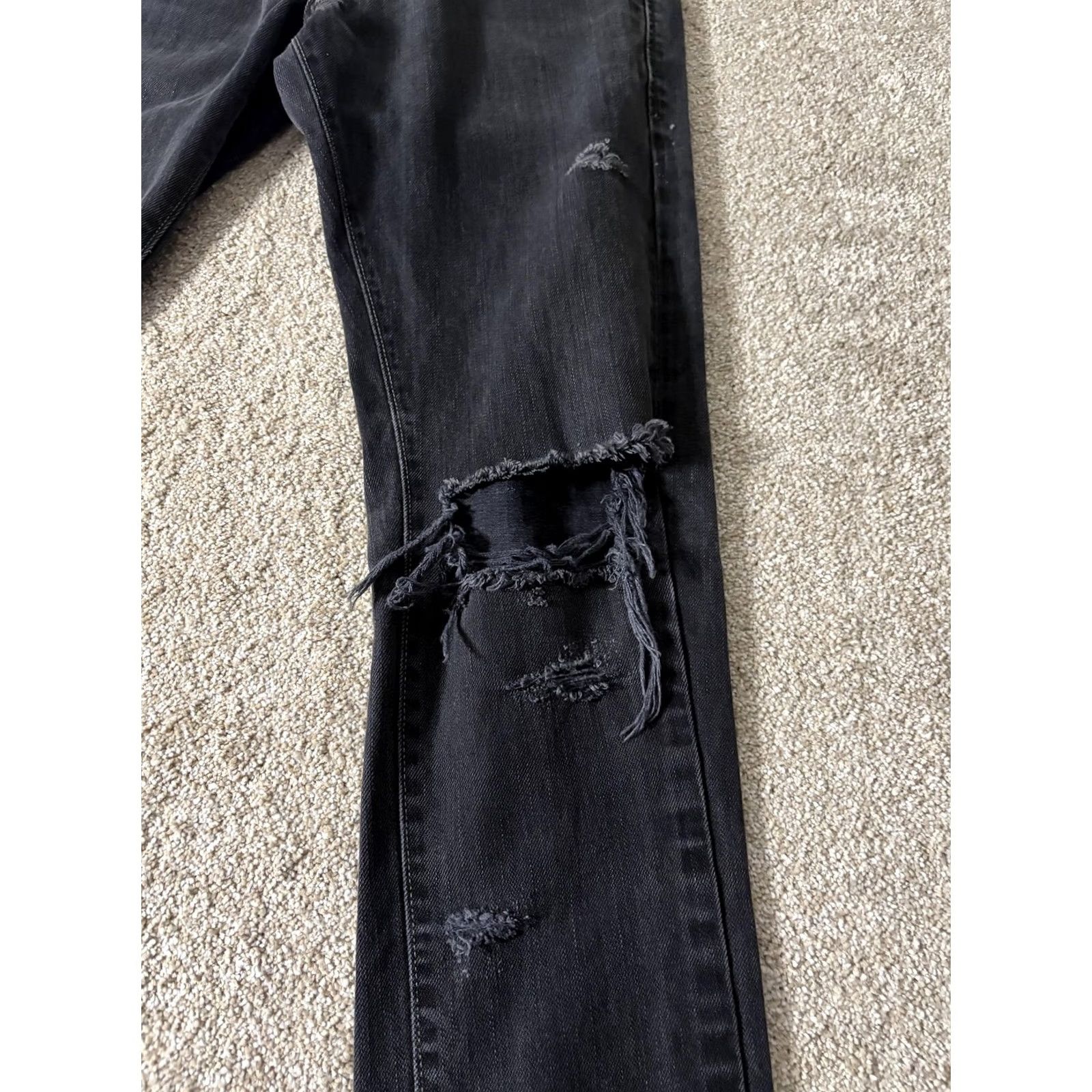 Levi's Levi's 511 Skinny Jeans Mens 31x30 Charcoal Gray Denim Distressed Ripped Slim Fit Casual Everyday Jeans Size US 31 - 5 Thumbnail