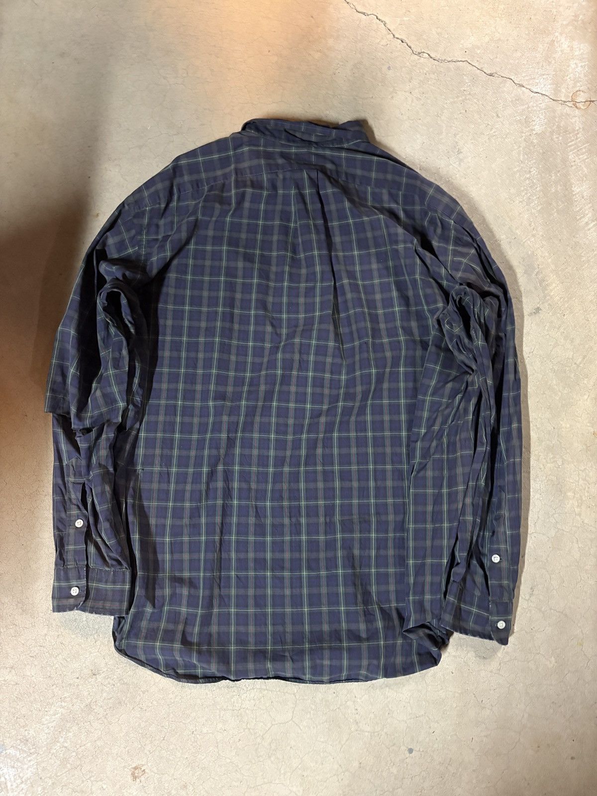 Polo Ralph Lauren VTG 90s Polo Ralph Lauren Blake Plaid Long Sleeve Shirt Navy Size US XXL / EU 58 / 5 - 4 Thumbnail