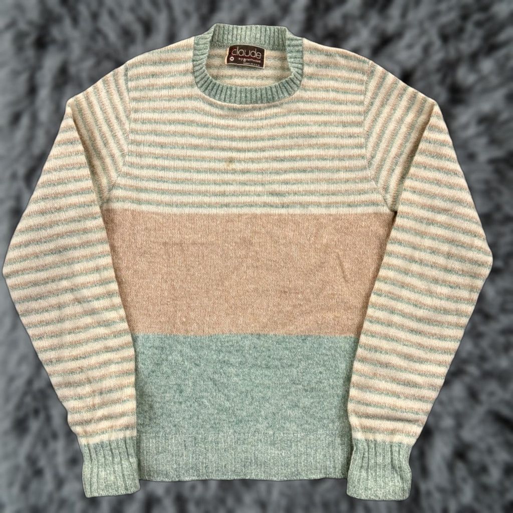 Vintage VINTAGE Claude By Brentwood Sweater Men Medium Striped Wool Blend 70s Retro Knit Size US M / EU 48-50 / 2 - 1 Thumbnail