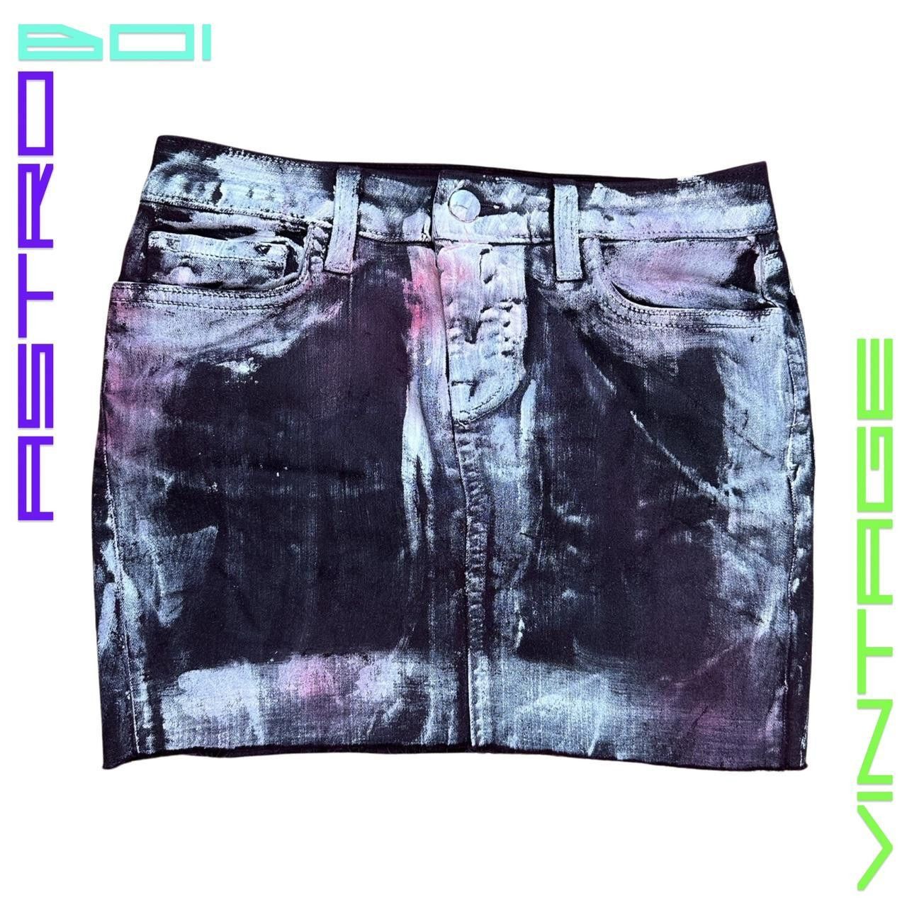 Other ASTROBOI* PAINTED WAXED DENIM MINI SKIRT Size 25" / US 0 / IT 36 - 3 Thumbnail