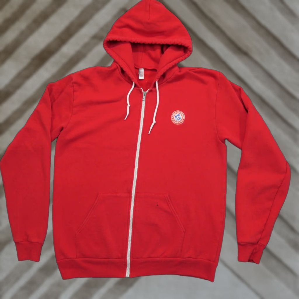American Apparel Arm & Hammer Hoodie Mens Adult XL Red Full Zip Embroidery Hooded Full Zip Size US XL / EU 56 / 4 - 1 Thumbnail