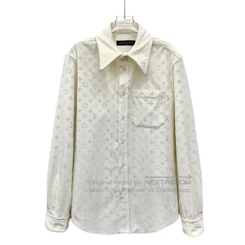 Louis Vuitton Louis Vuitton 22 beige logo presbyopic full-print lapel si Size US XL / EU 56 / 4 - 1 Thumbnail