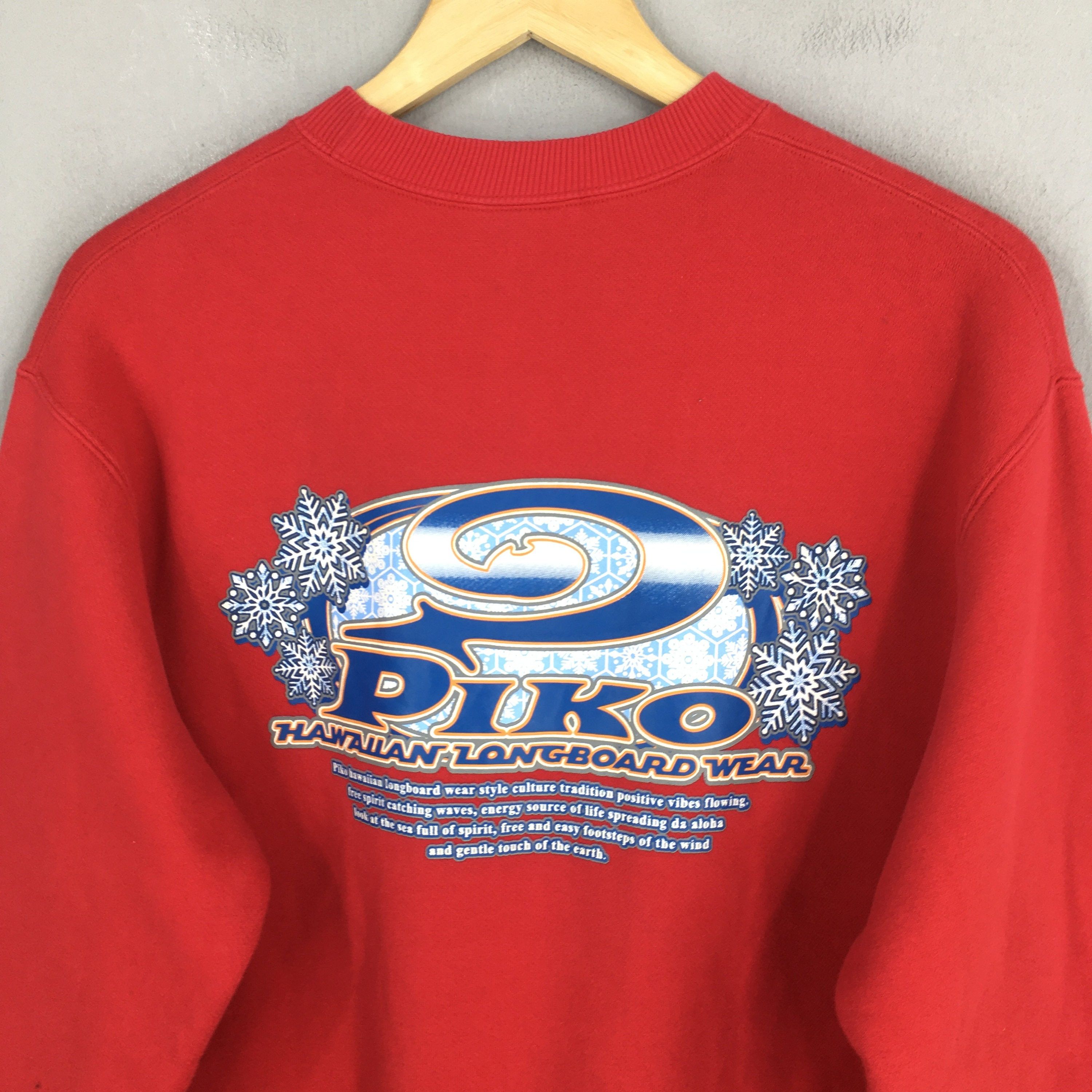 Vintage Vintage 90's Piko Surf Red Sweatshirt Medium Size US M / EU 48-50 / 2 - 2 Thumbnail