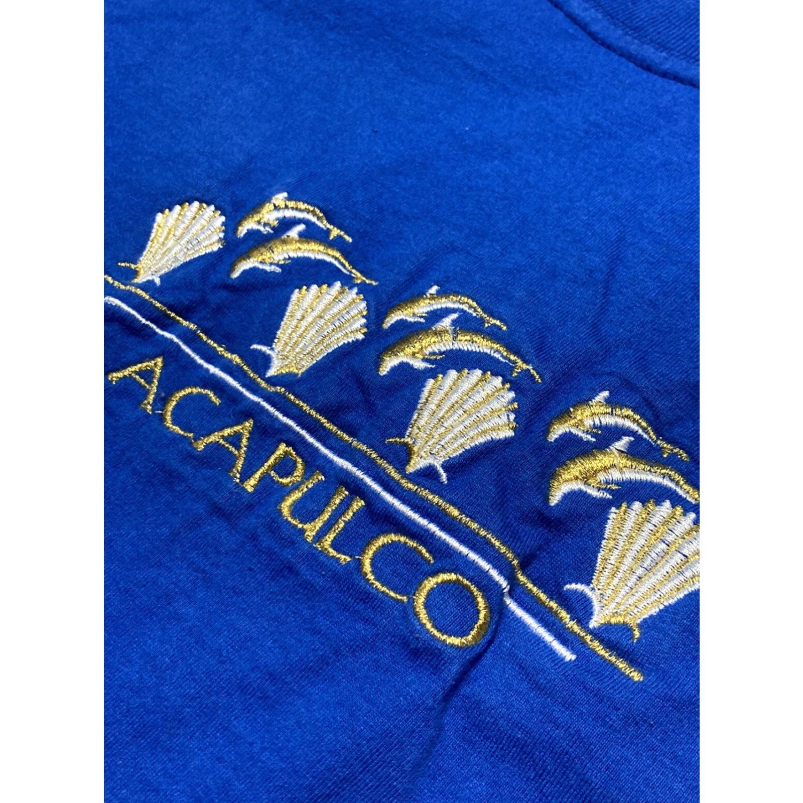 Vintage VINTAGE Mexico T-Shirt Acapulco Beach Dolphins Embroidered Y2K Small Mens Tshirt Blue Shirt Size US S / EU 44-46 / 1 - 3 Thumbnail
