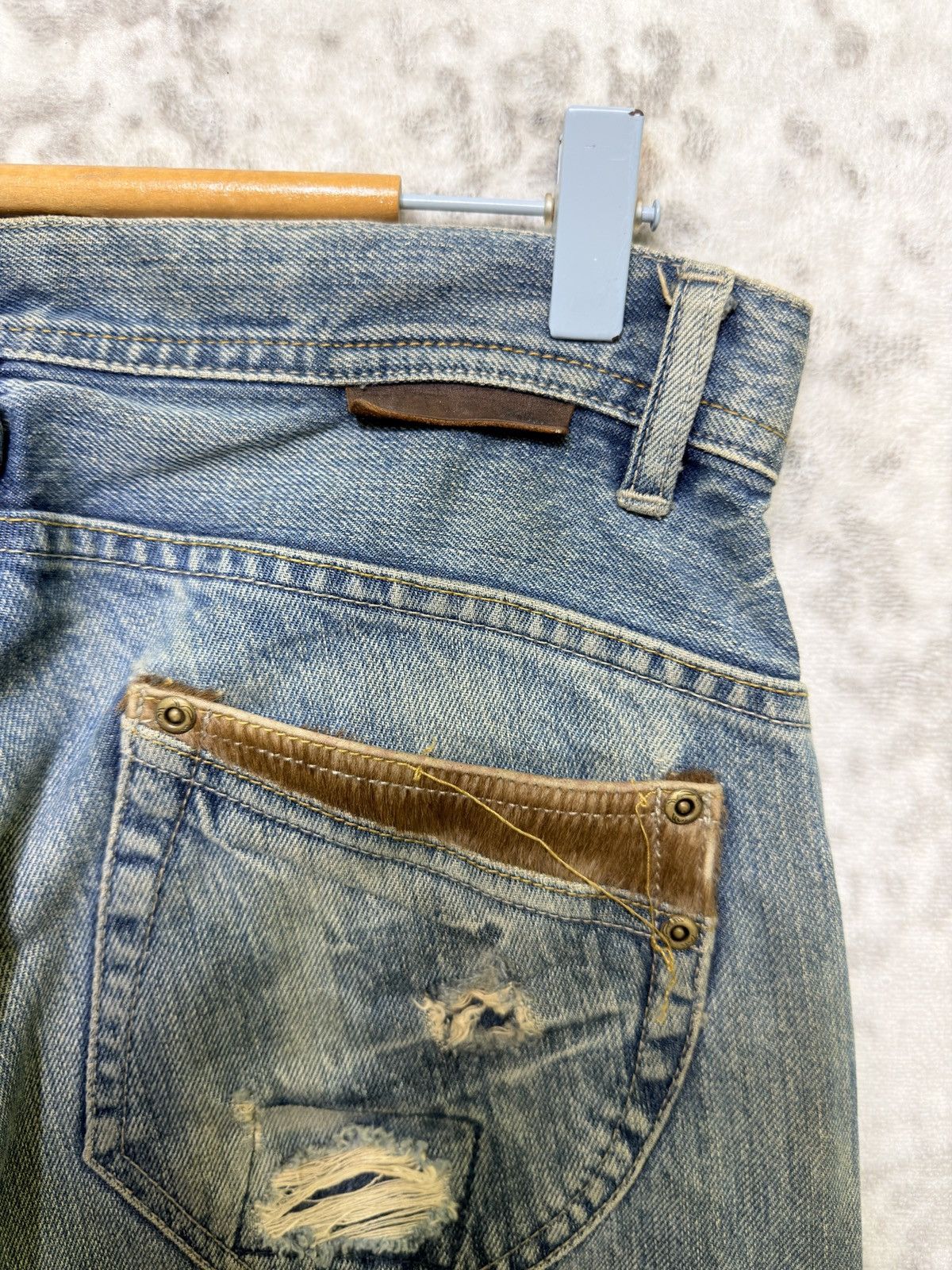 Japanese Brand Vintage KELEN Selvedge Leather Pocket Denim Jeans Size US 30 / EU 46 - 15 Thumbnail