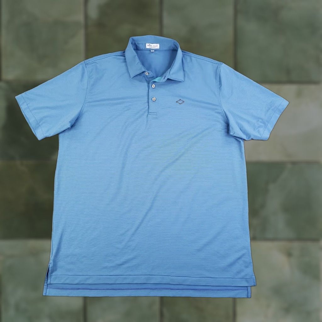 Peter Millar Peter Millar Polo Shirt Mens XL Blue Striped Summer Comfort Stretch Golf Casual Size US XL / EU 56 / 4 - 1 Thumbnail