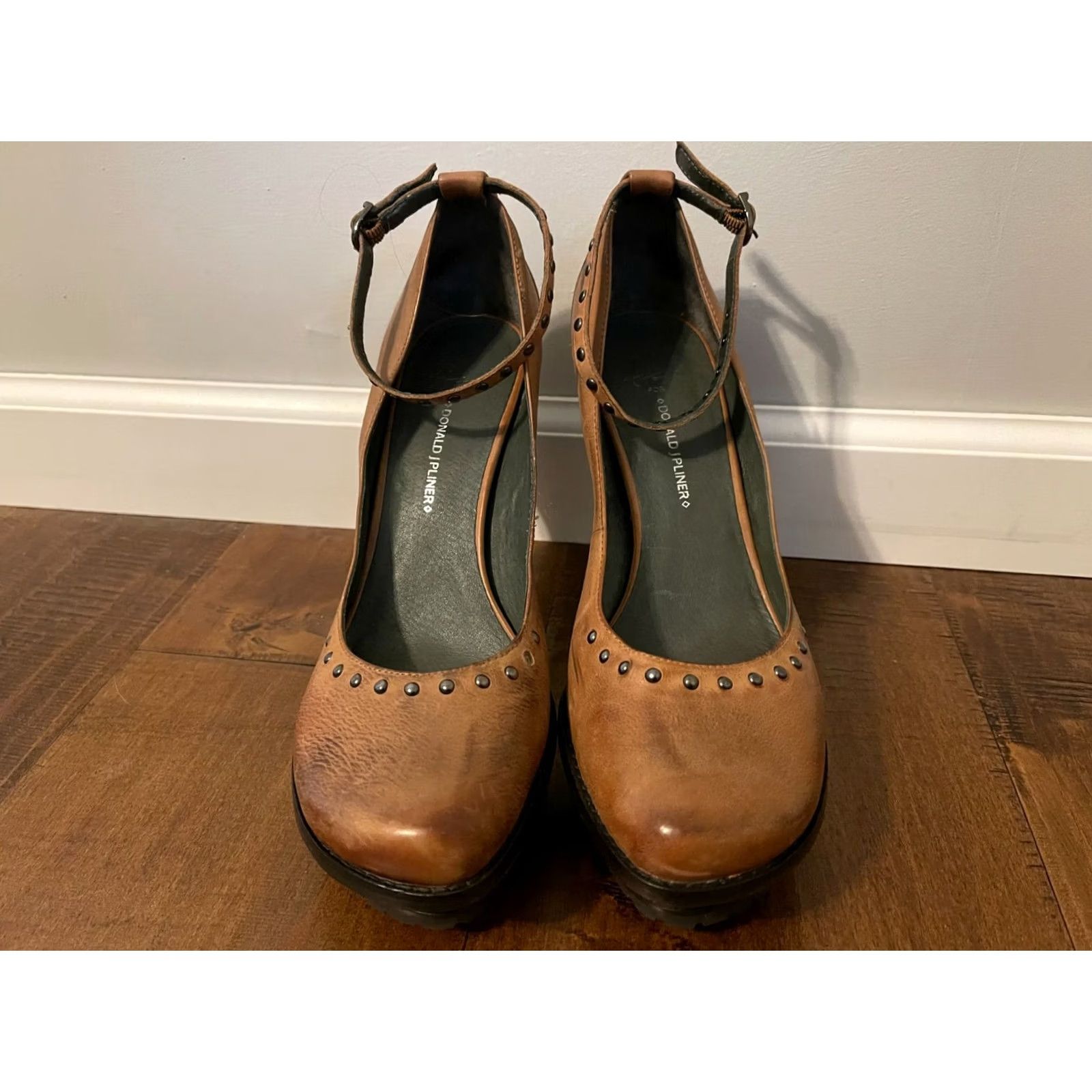 Donald Pliner Donald Pliner Lisa Inola Ankle Strap Platform Pumps Heels - Women's 10M Brown Leather Platform Heel Shoes M Mens Womens Size US 10 / IT 40 - 3 Thumbnail