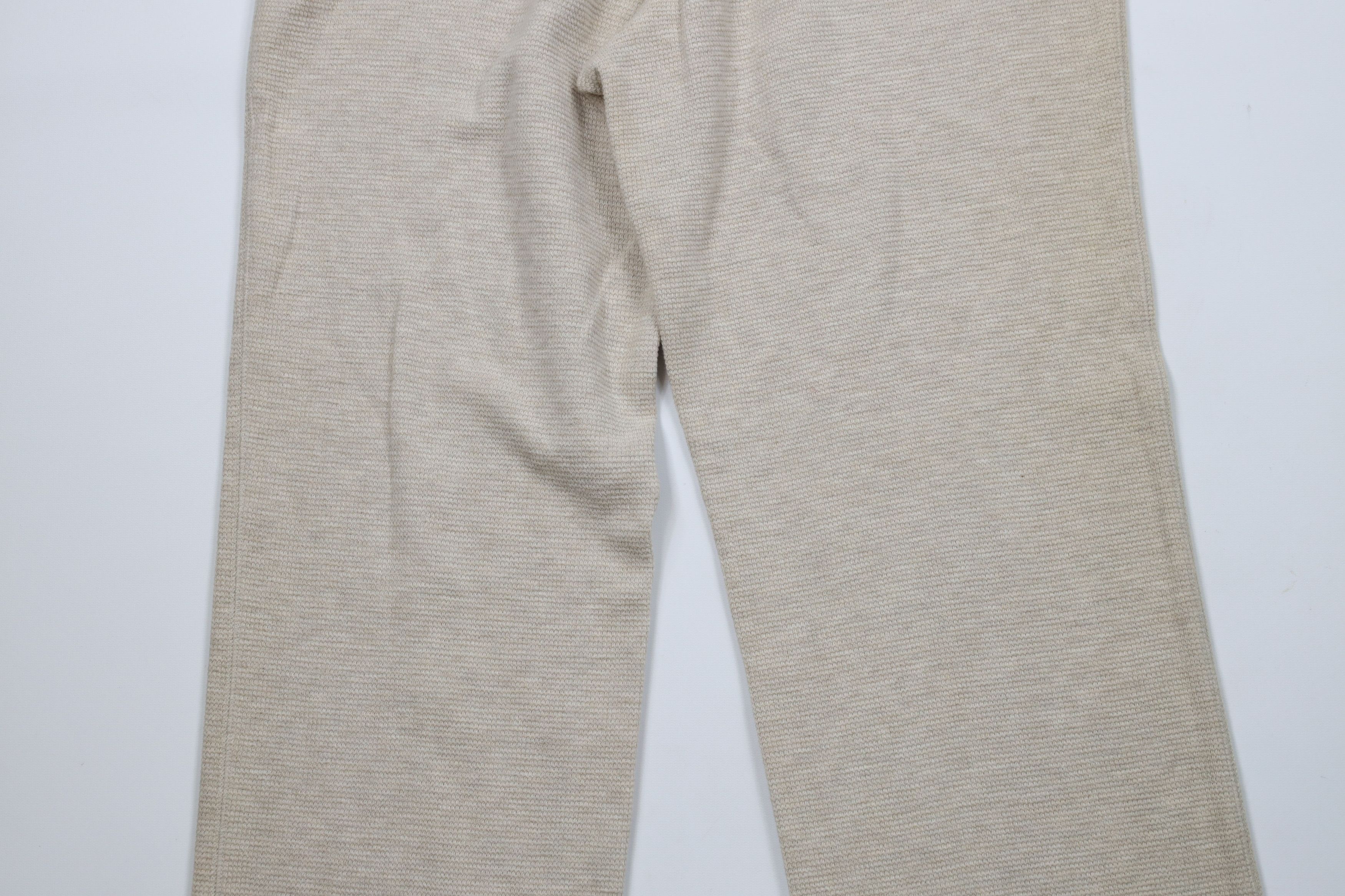 Ralph Lauren × Vintage Vintage 90s Ralph Lauren Waffle Knit Wide Leg Pants Beige Size 34" / US 12 / IT 48 - 13 Thumbnail