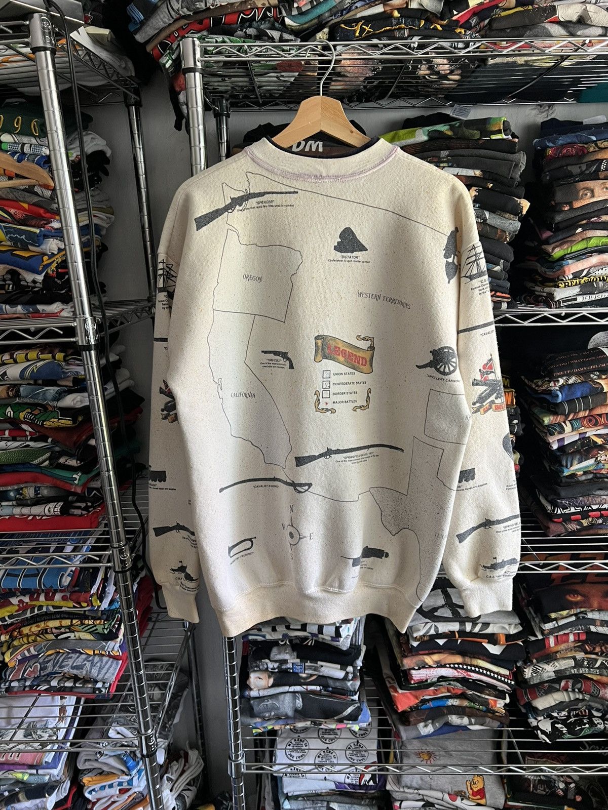 Arts & Science 90s Civil War Map America USA Art Unlimited AOP Crewneck Size US L / EU 52-54 / 3 - 2 Thumbnail