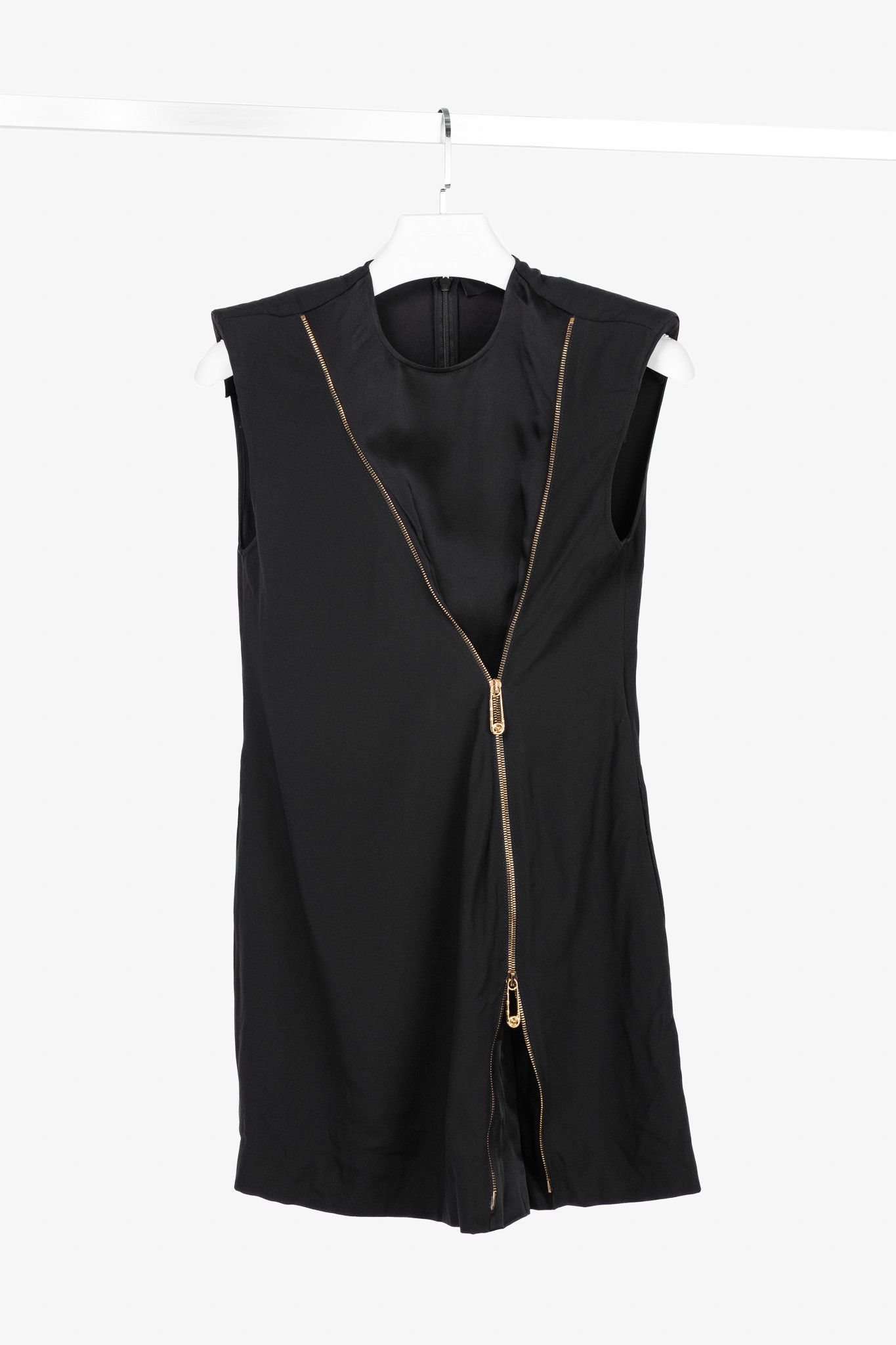 Versace Versace PF20 Black Envers Satin Safety-Pin Short Dress Size XS / US 0-2 / IT 36-38 - 1 Thumbnail