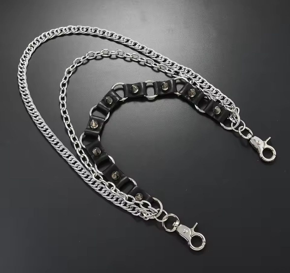 Other Punk Metal Pants Triple Chain Wallet Belt Chain Size ONE SIZE - 2 Thumbnail