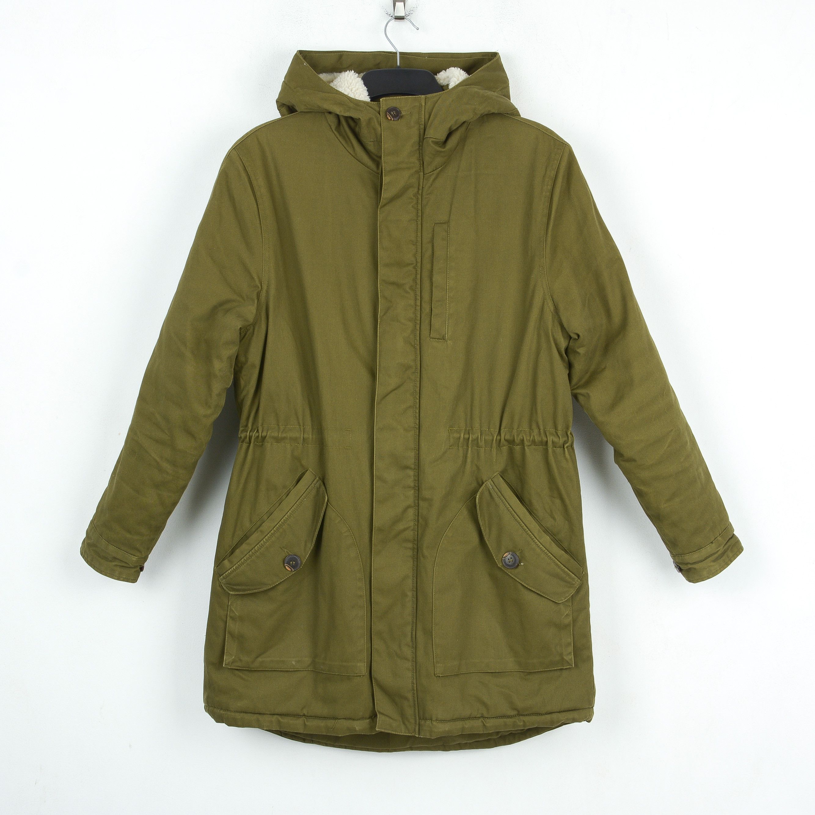 image of These Glory Days Parka Hooded Outdoors Fleece Lining Jacket Army Green Top, Men's (Size Small)