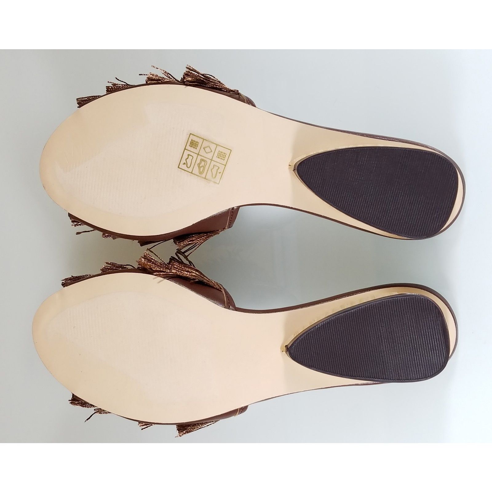 Other Mac J Bronze Camel Fringe Slip On Flats Mules Clog Slipper Size US 8.5 / IT 38.5 - 6 Thumbnail