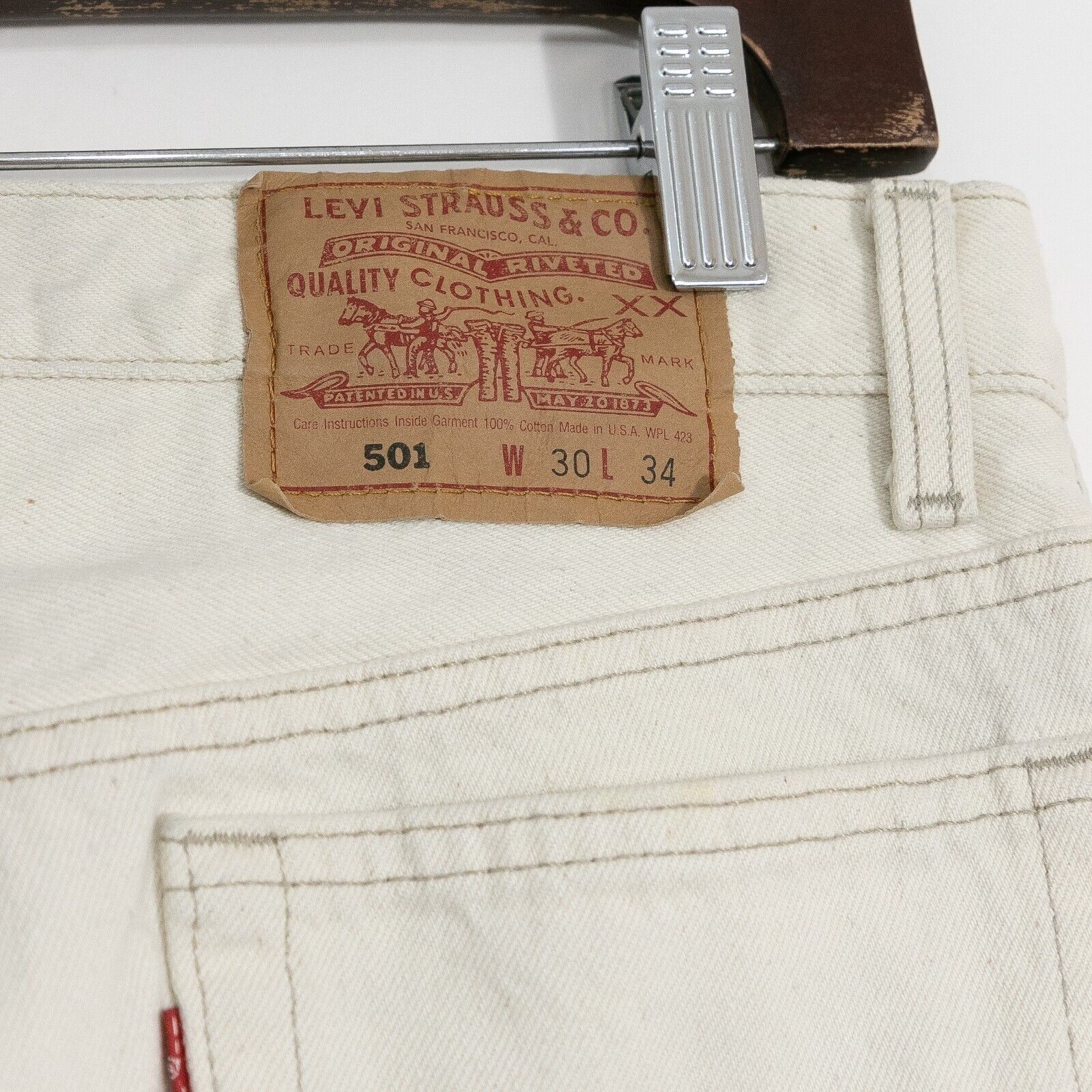 Levi's Vintage 90s Levis 501 Jeans 28x34 Distressed Natural Cotton Size US 28 / EU 44 - 8 Thumbnail