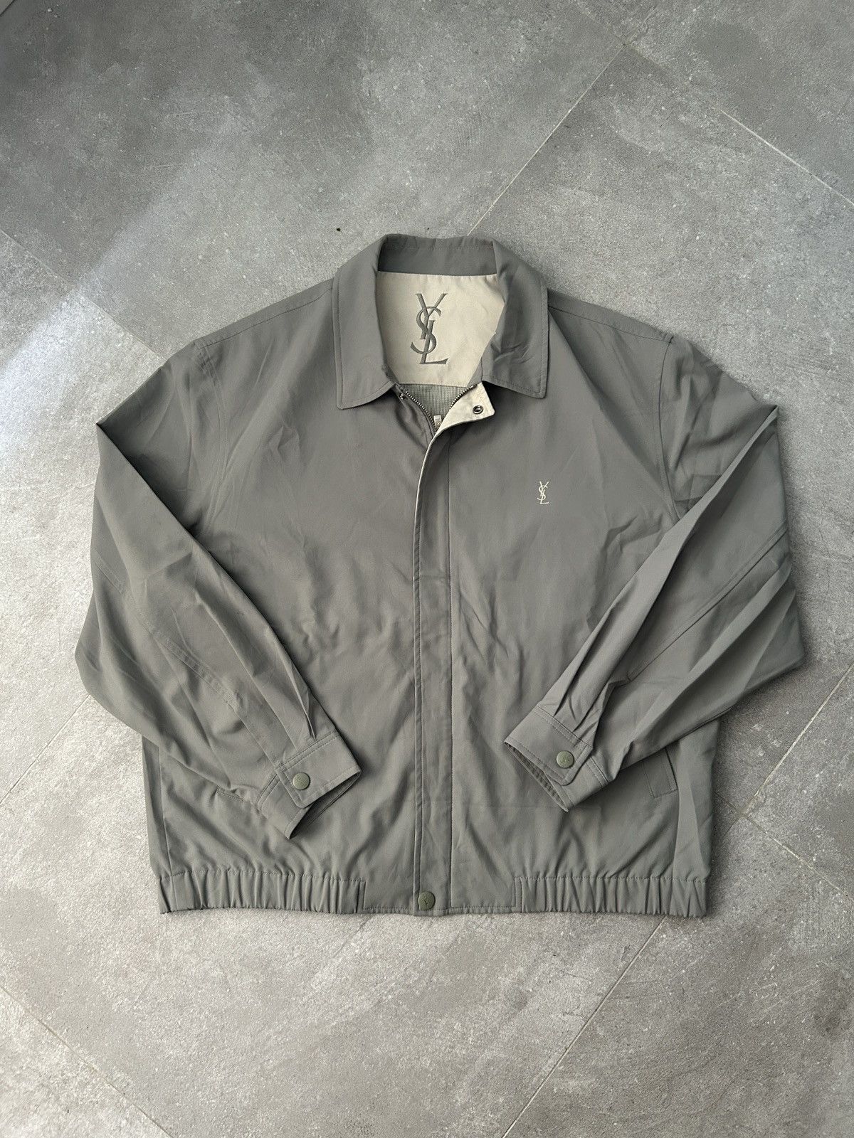 YSL 完売品 Yves Saint Laurent ジャケット Vintage Yves Saint Laurent Cream / Grey Jacket Men's Cotton