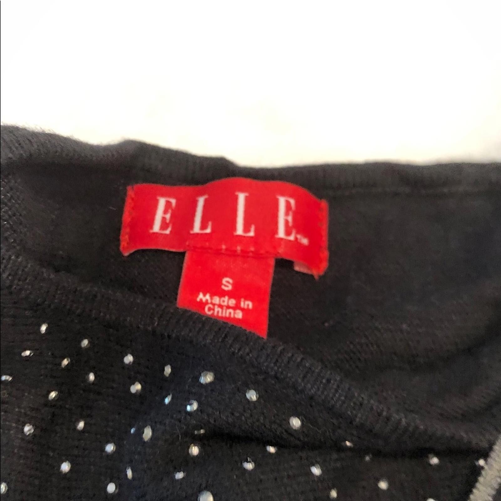 Ellesse Elle Black rhinestone sweater scoop neck cropsleeves small Size S / US 4 / IT 40 - 4 Thumbnail