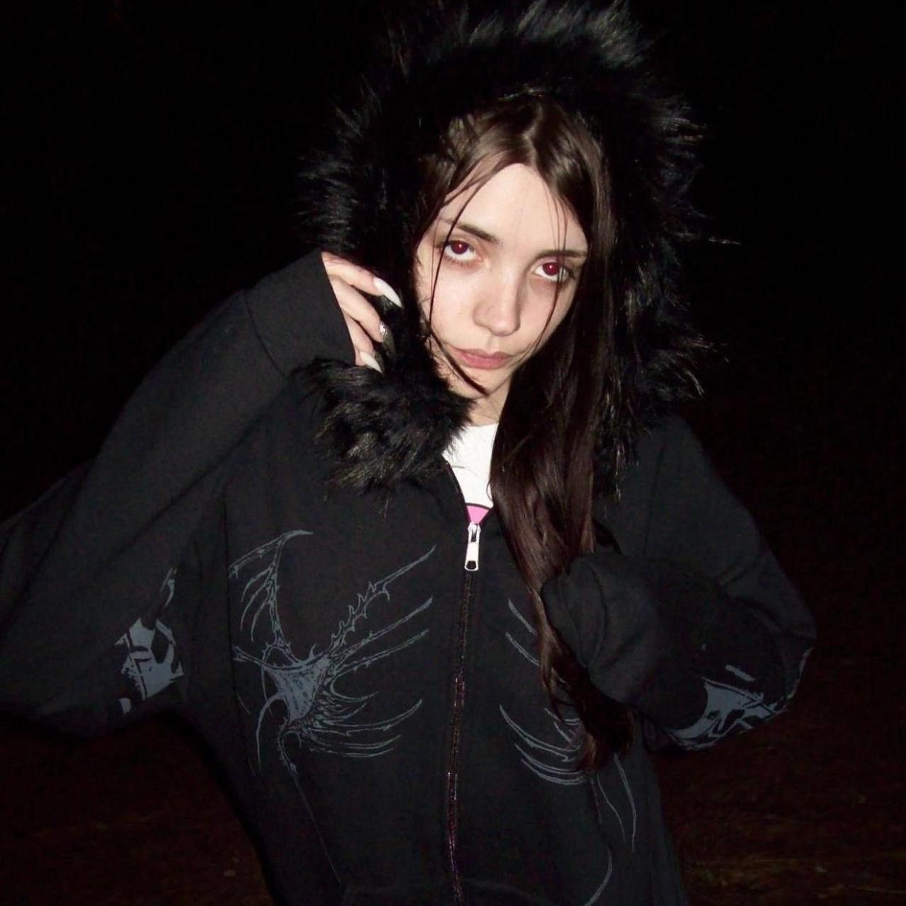 Japanese Brand Black opium emo skull fur zip up hoodie Japanese lgb i6w9 Size US L / EU 52-54 / 3 - 4 Thumbnail