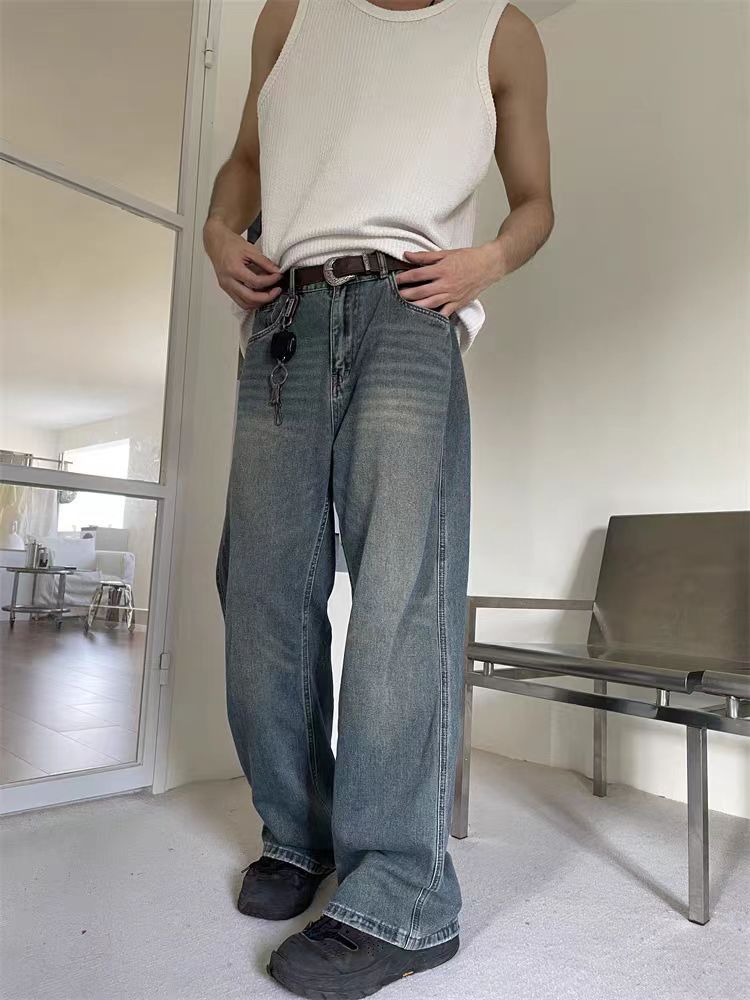 Japanese Brand × Jean Washed vintage loose fit straight leg jeans Size US 34 / EU 50 - 5 Thumbnail