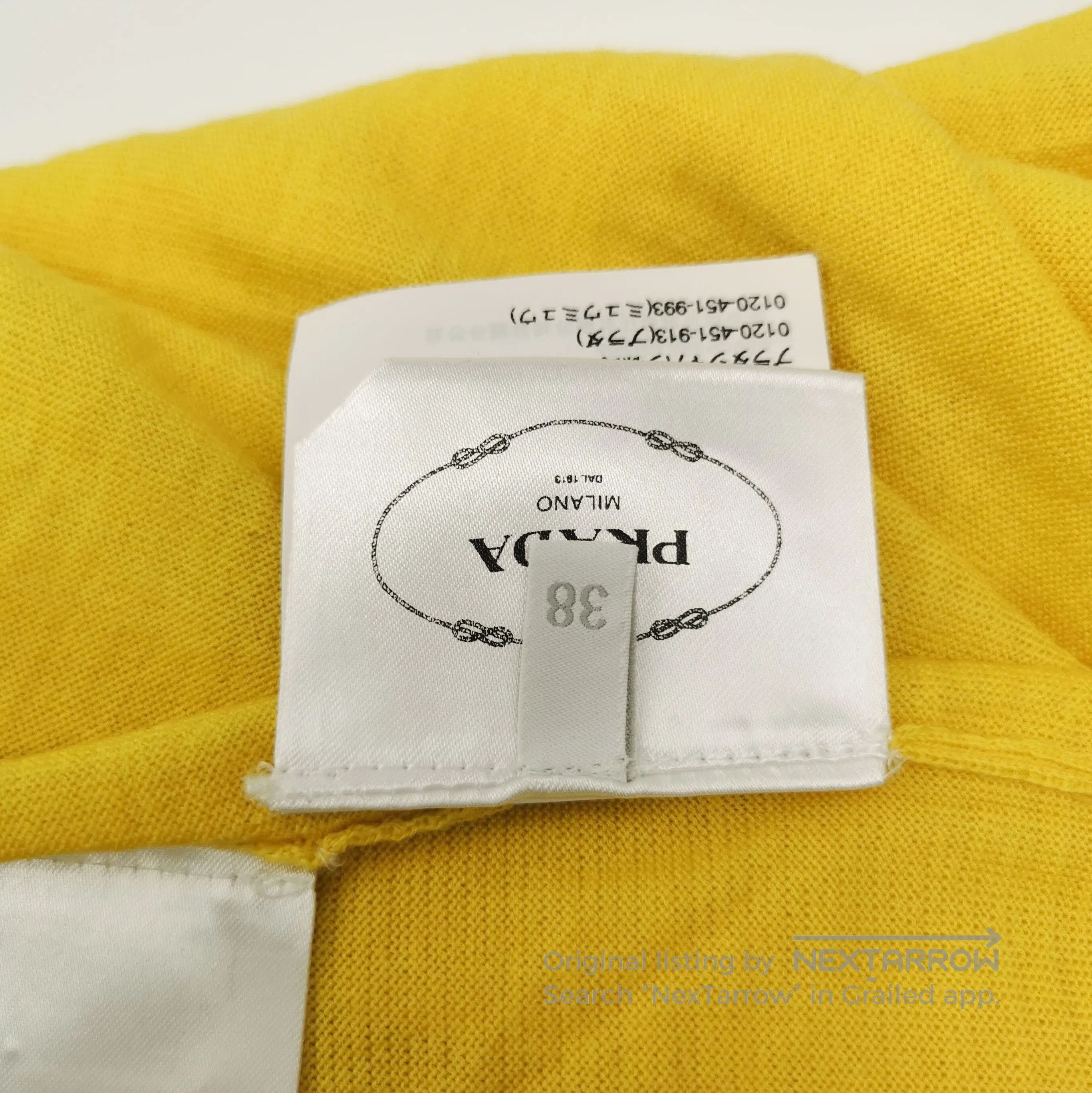 Prada Prada Yellow Logo Knit Short Sleeve Top . Size S / US 4 / IT 40 - 7 Thumbnail