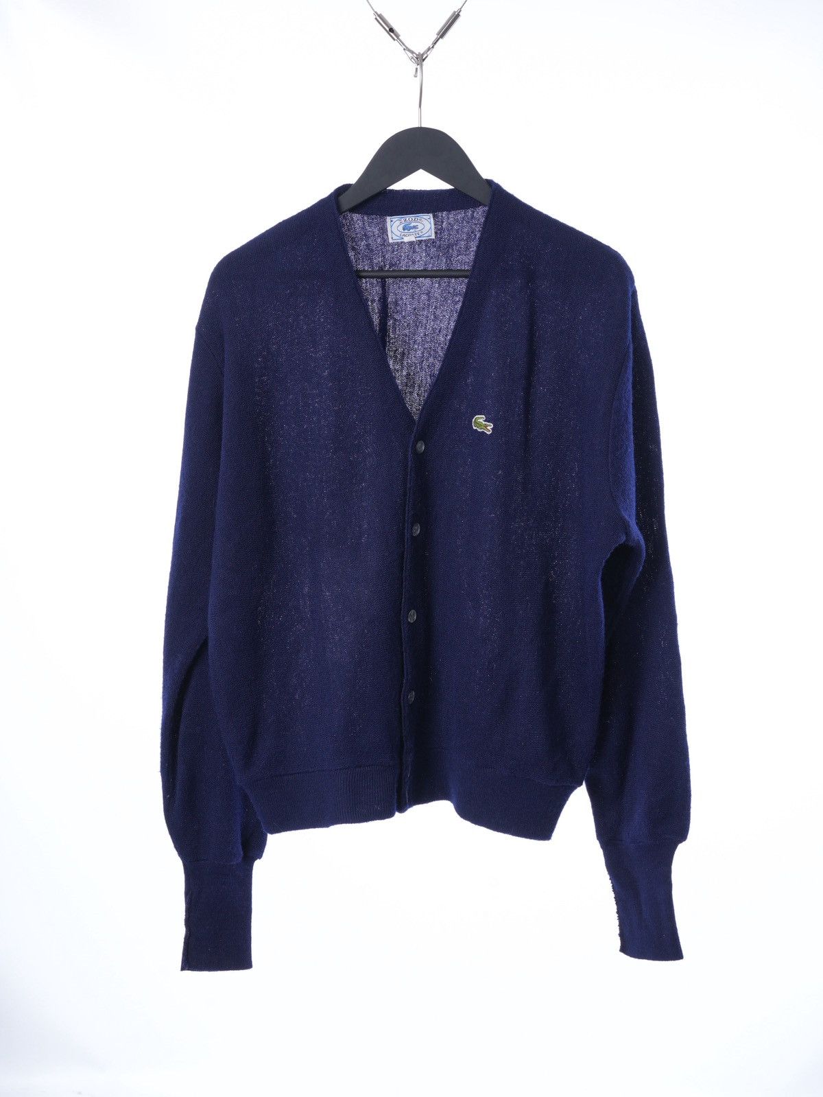 Lacoste Vintage 80s Izod Lacoste Blue Cardigan Sweater Preppy XL Size US XL / EU 56 / 4 - 1 Thumbnail