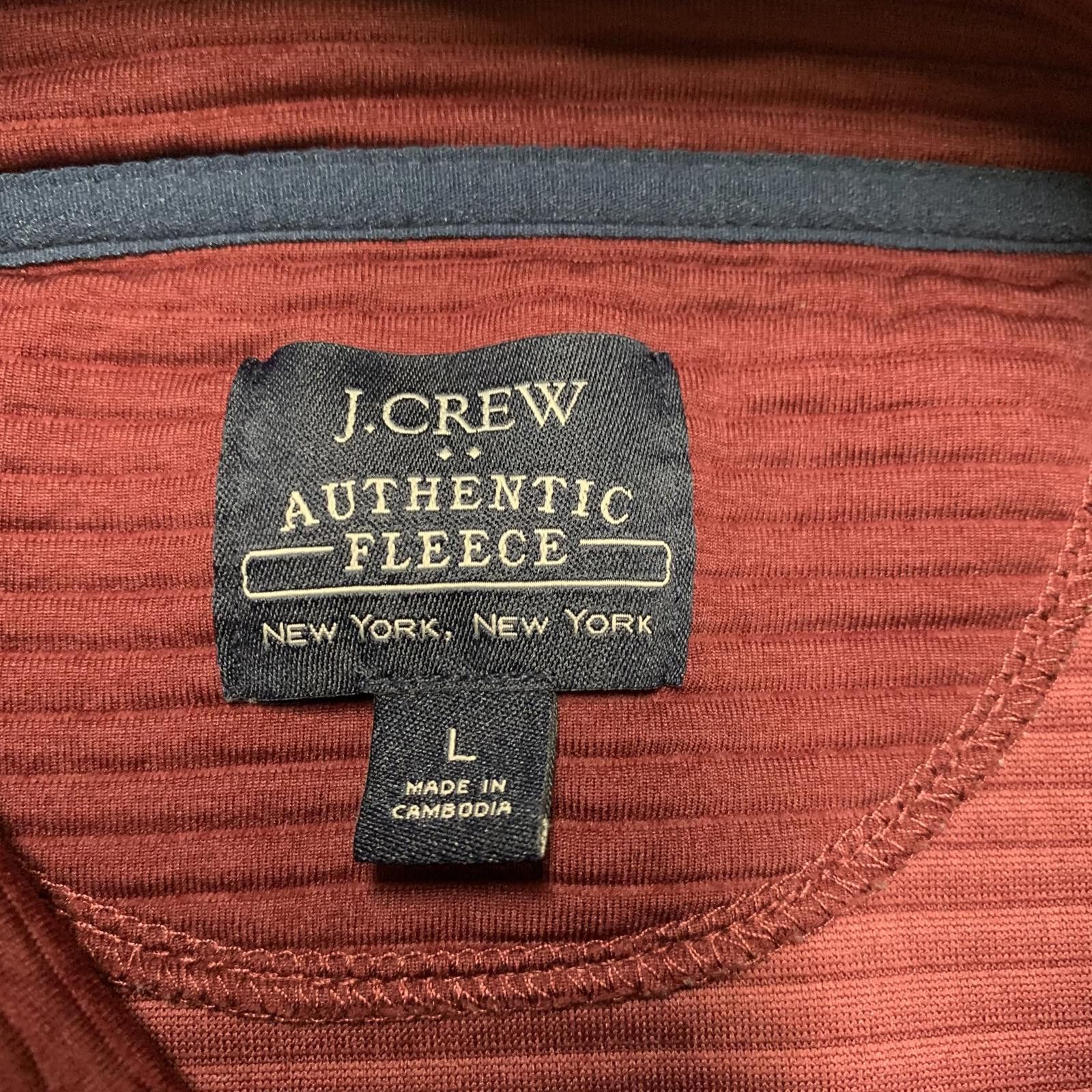 J.Crew J.Crew Men's Large Authentic Fleece Burgundy Pullover Size US L / EU 52-54 / 3 - 4 Thumbnail