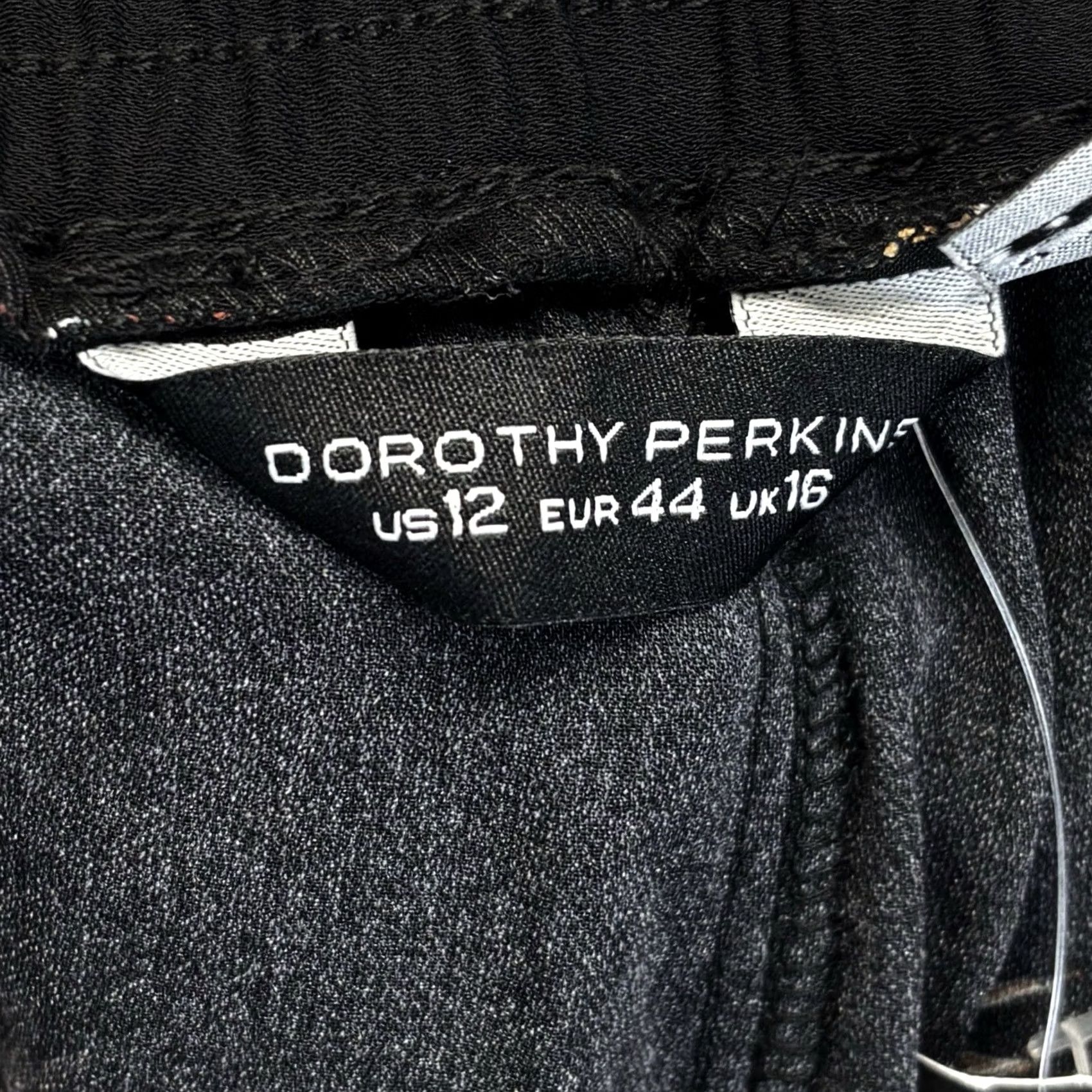 Vintage Dorothy Perkins Trousers Women Floral Print Black/Multi 16 BNWT Casual Party/Cocktail Travel Regular Front Flat Drawstring Size 38" / US 16 / IT 52 - 6 Thumbnail