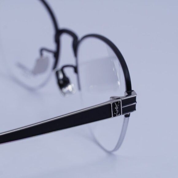 Saint Laurent Paris Saint Laurent SL M64 002 Eyeglasses Black/Silver 52mm Size ONE SIZE - 10 Thumbnail