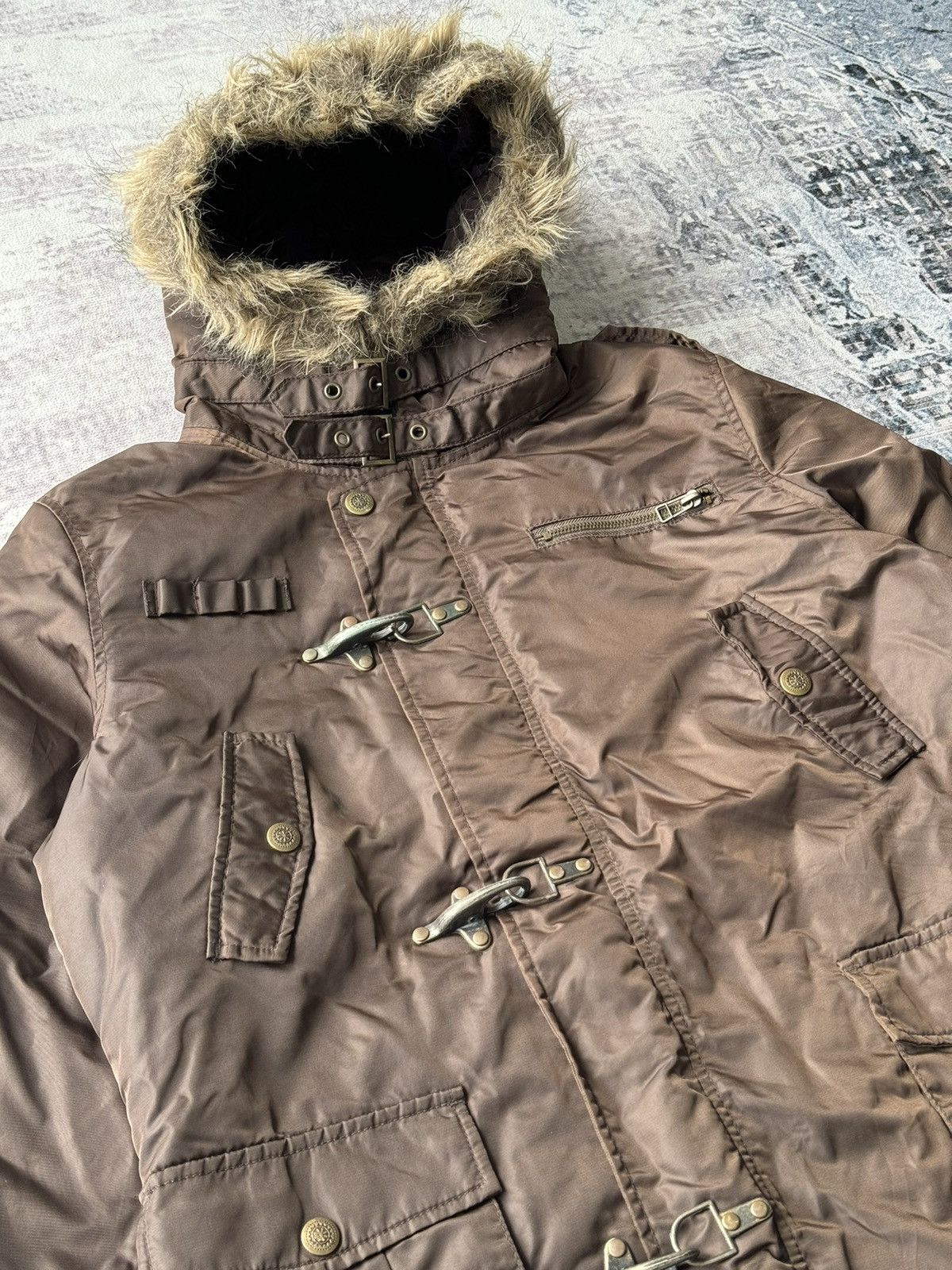 Japanese Brand Punk Vintage Jinnee Fur Raccoon Tactical Puffer Jacket Goa Size US L / EU 52-54 / 3 - 2 Thumbnail