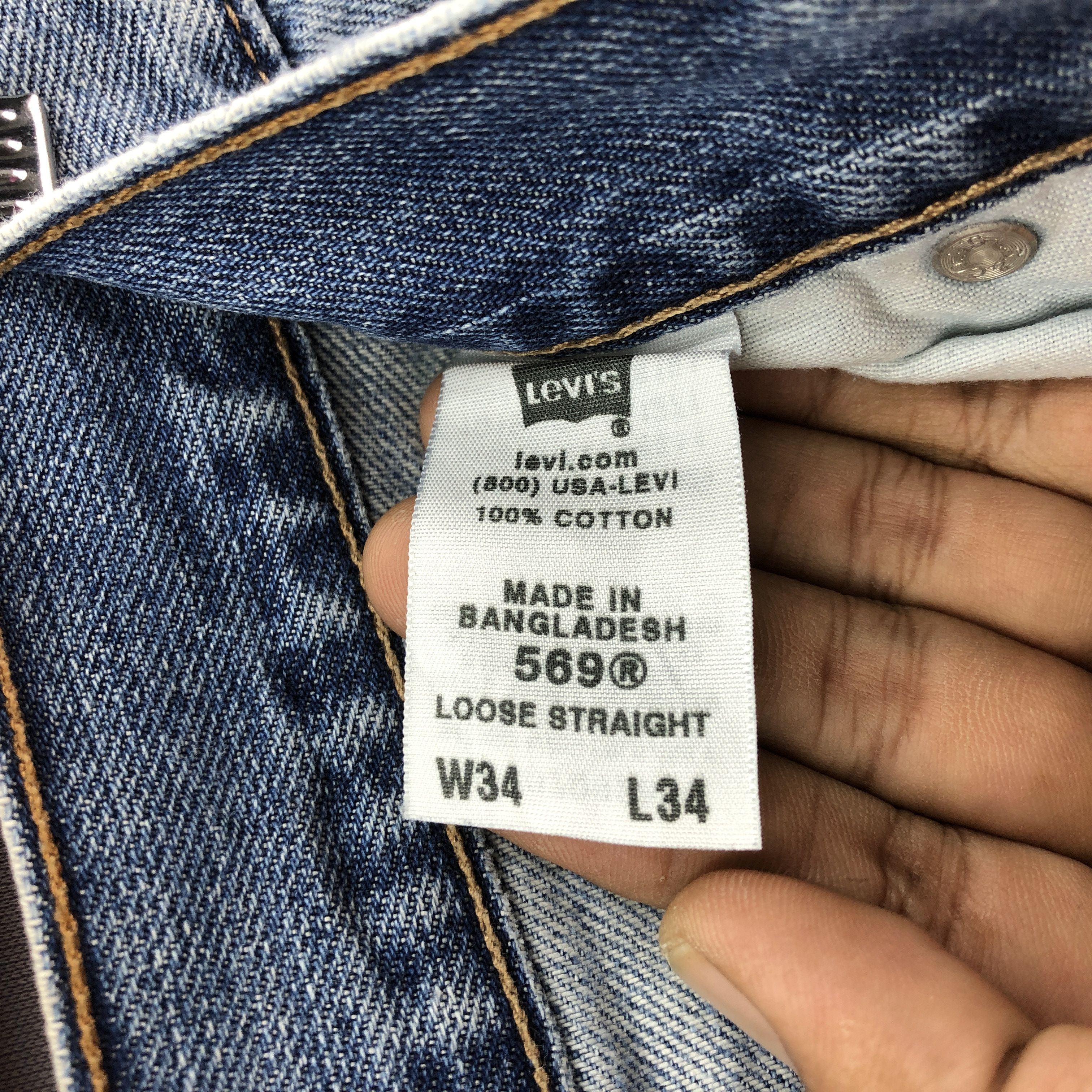 Levi's Vintage Y2K Levis 569 Baggy Jeans Faded Light Wash Denim Size US 32 / EU 48 - 10 Thumbnail
