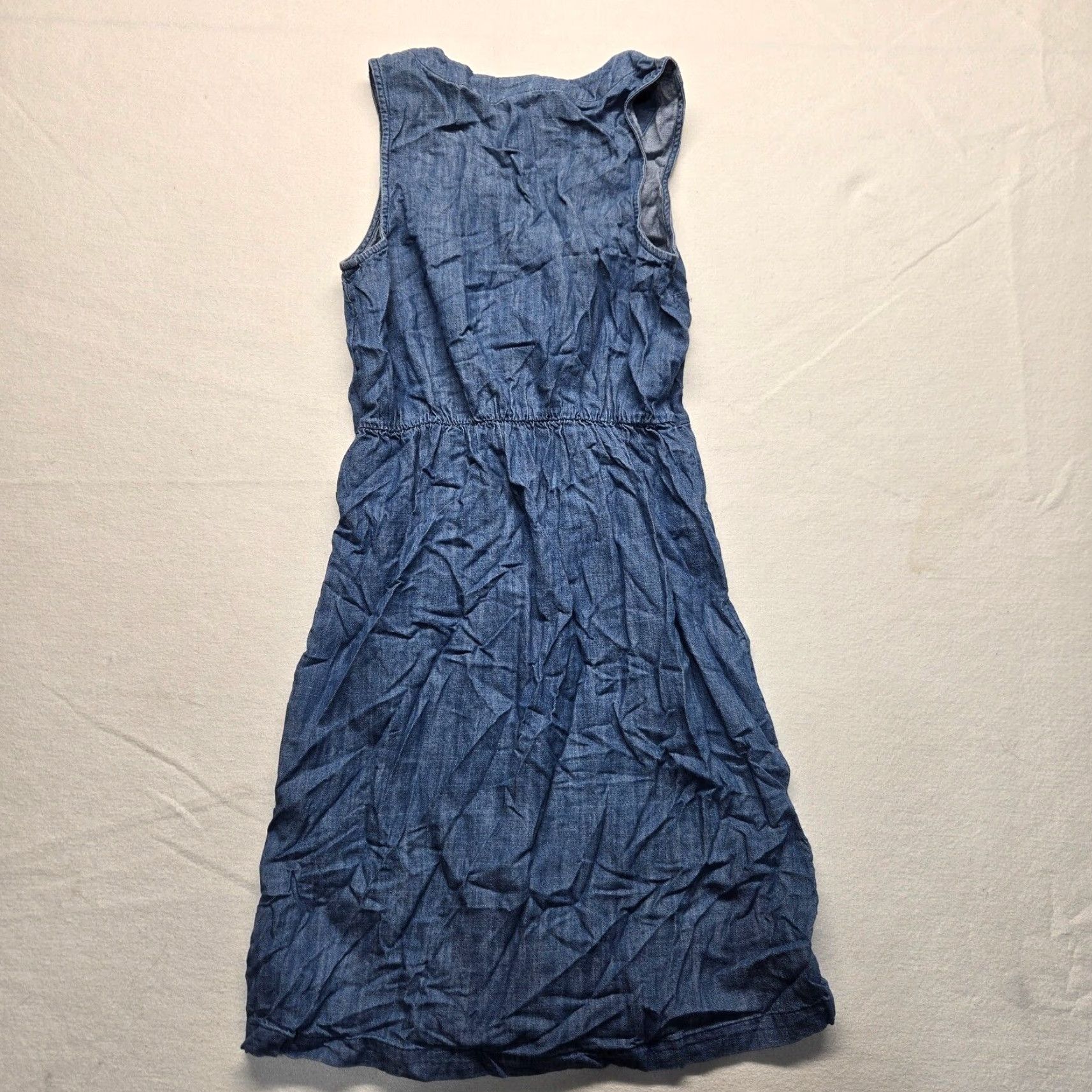 Old Navy VINTAGE Old Navy Denim Shirt Dress Solid Blue Sleeveless Knee Length Adult Women XS Size XS / US 0-2 / IT 36-38 - 7 Thumbnail