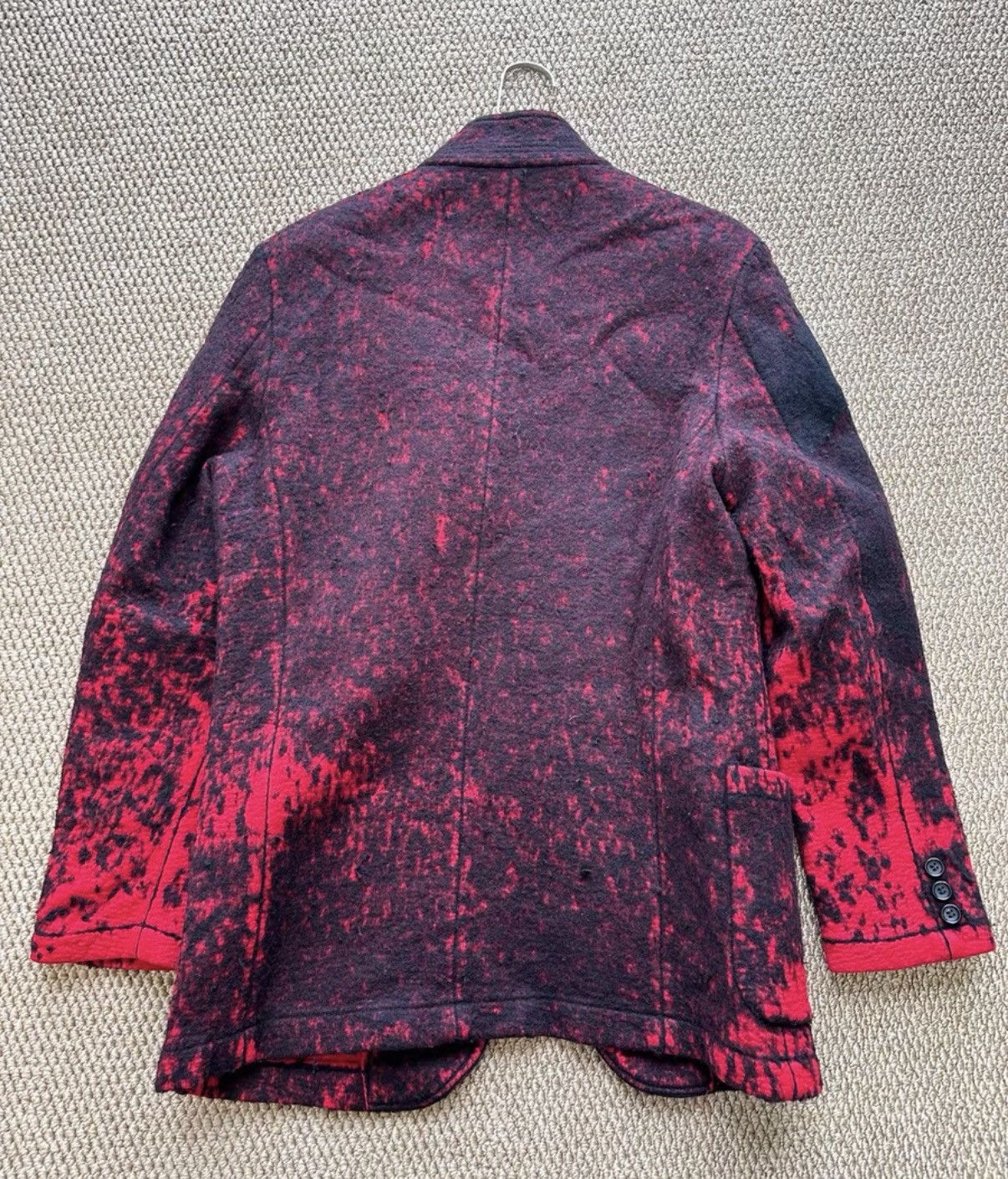 Junya Watanabe Junya Watanabe CDG Red & Black Tie-Dye Wool Jacket K23 Size US M / EU 48-50 / 2 - 6 Thumbnail