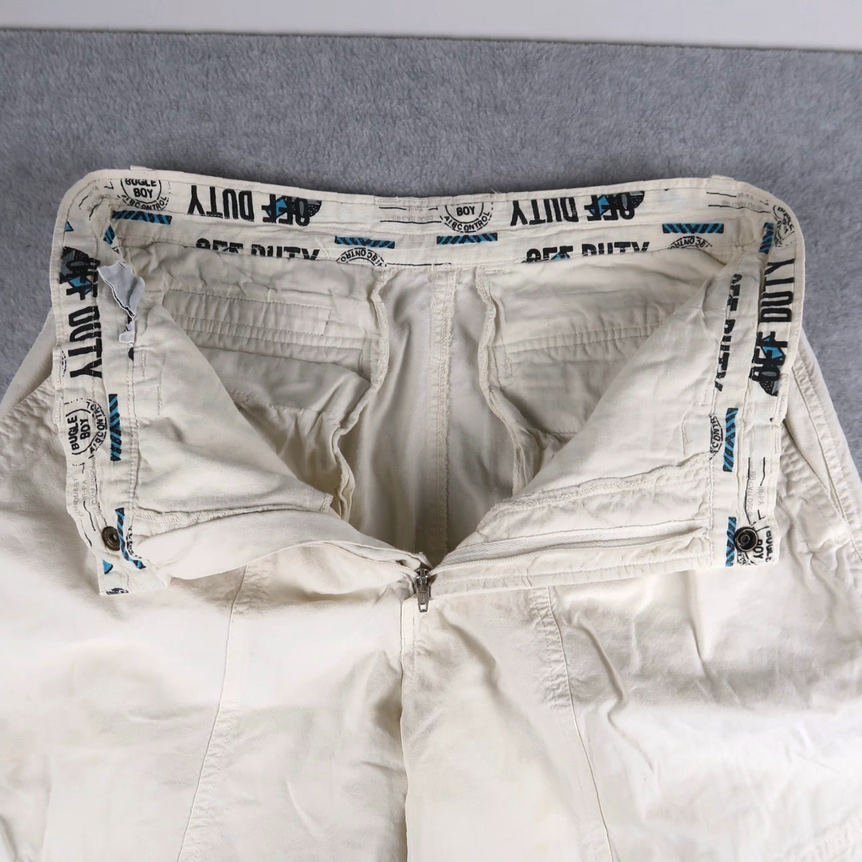 Bugle Boy VINTAGE Bugle Boy Pants Mens 32M Ivory Cargo Squadron 90s/Pants/Cargo/Logo Mens Size US 32 / EU 48 - 5 Thumbnail