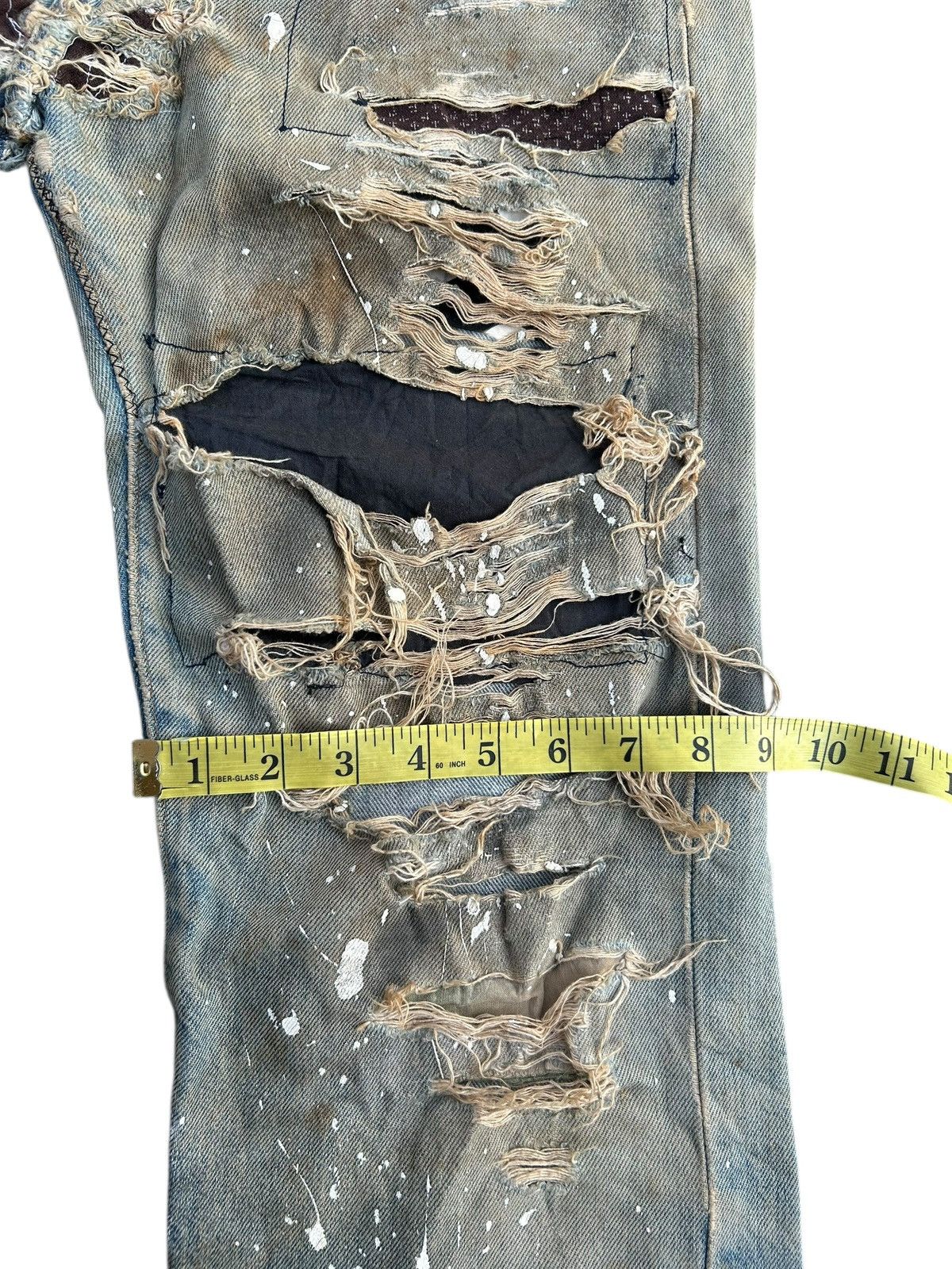 Levi's 80's THRASHED Levi's 6 Selvedge Reconstructed Repair Denim Size US 31 - 22 Thumbnail