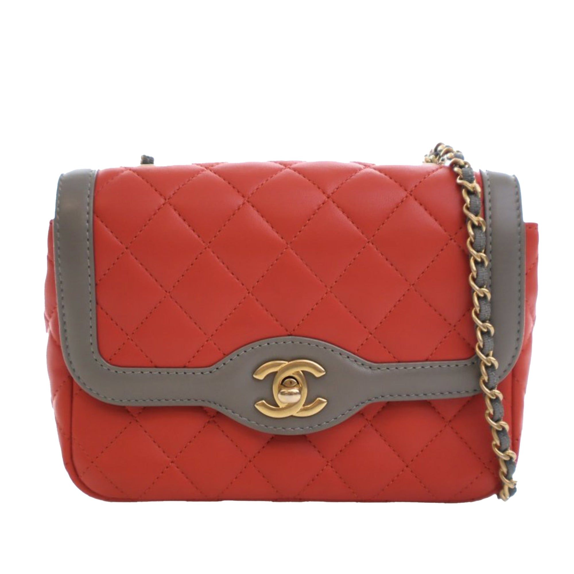 Chanel Mini Quilted Lambskin Two Tone Day Flap in Grey, Women's