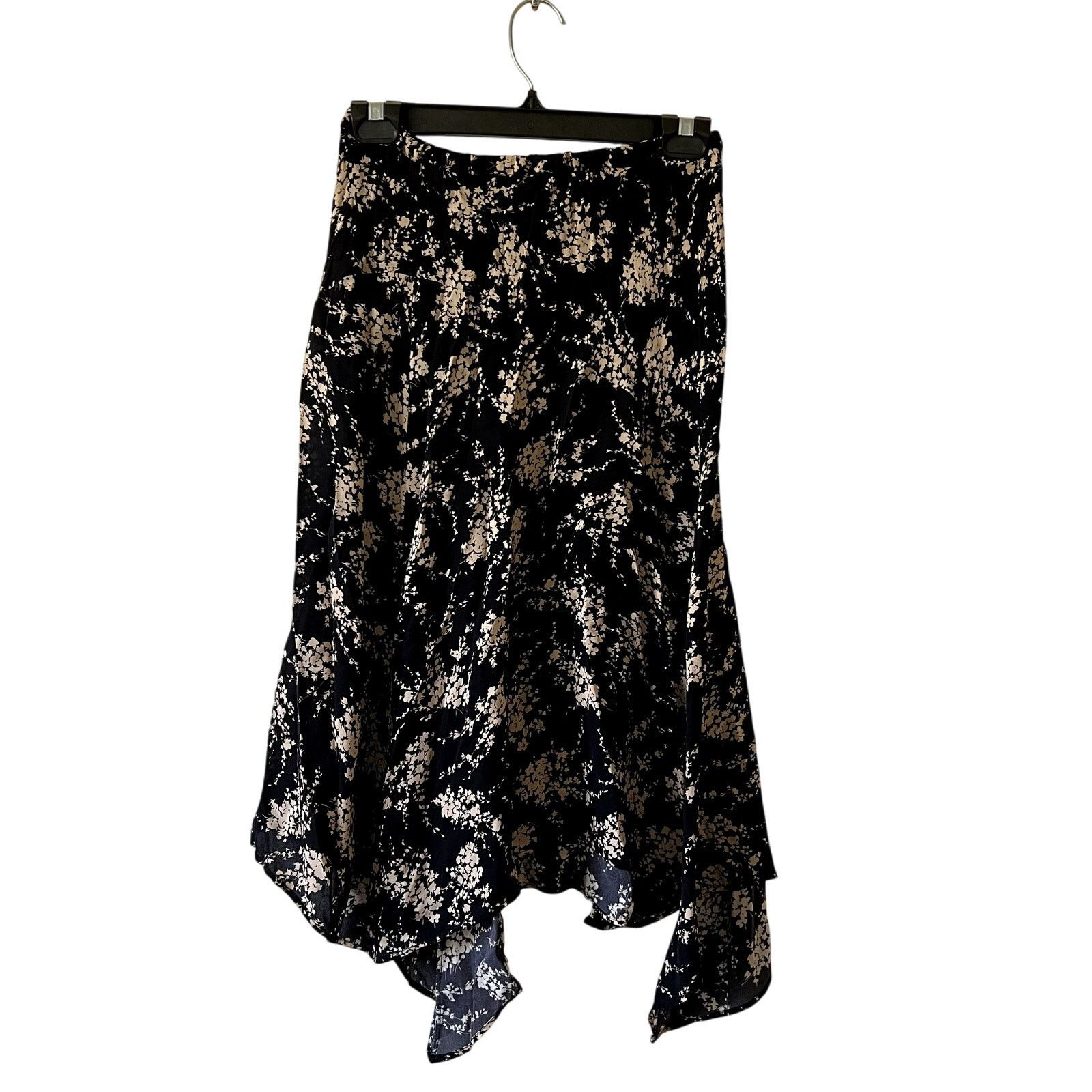 Michael Kors Michael Kors size 2 black beige midi skirt 100% silk C10 Size 26" / US 2 / IT 38 - 1 Thumbnail