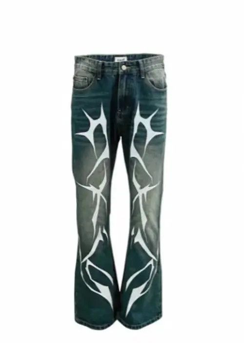 VIBE Lightning Thorns Street Hip-Hop Loose Jeans Size US 30 / EU 46 - 7 Thumbnail