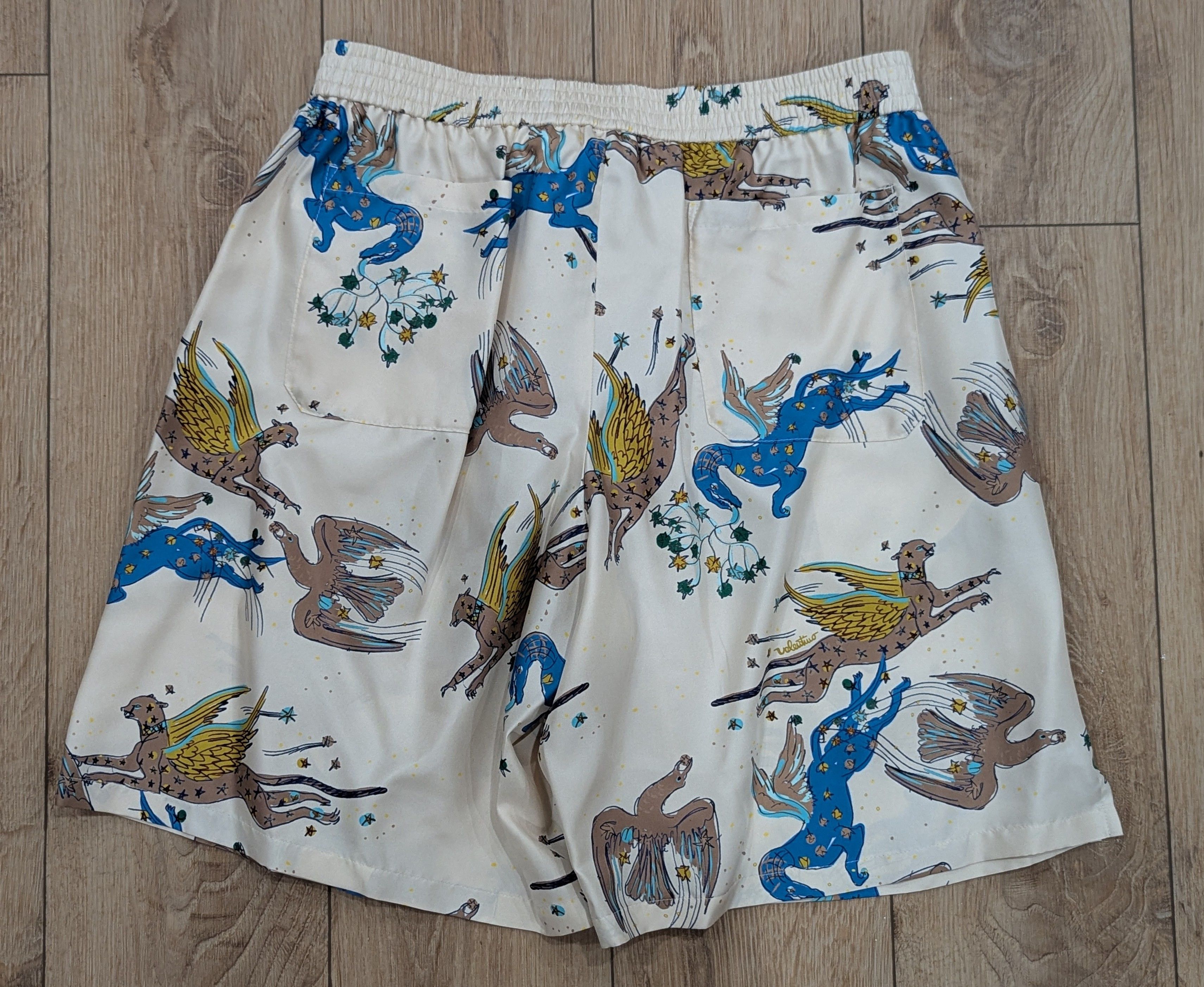 Valentino Valentino Printed Silk Bermuda Shorts Beige/Blue 52 US 36 Size US 36 / EU 52 - 3 Thumbnail