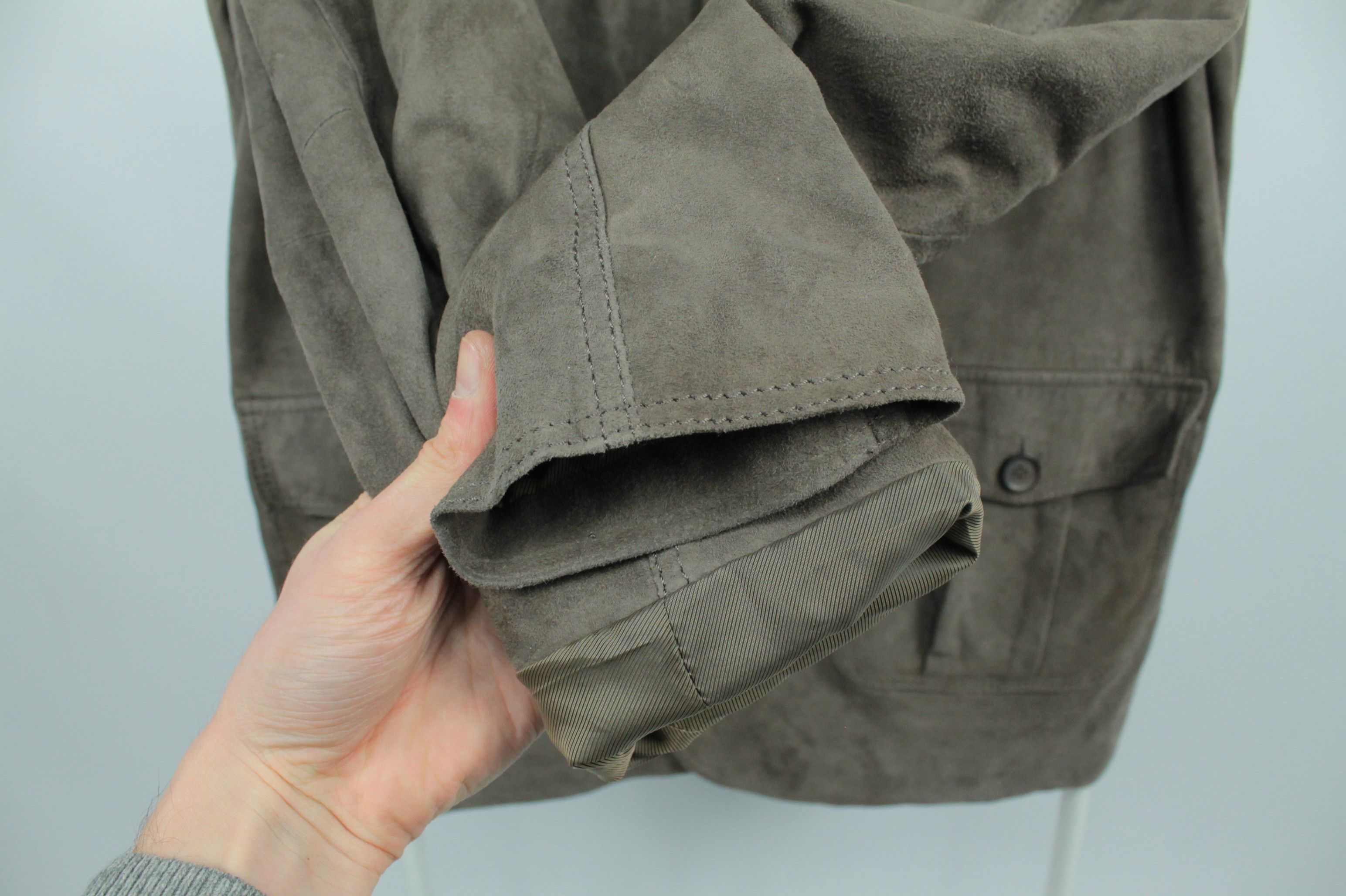ALBA AlbaModa Gray Suede Leather Jacket Size US L / EU 52-54 / 3 - 4 Thumbnail
