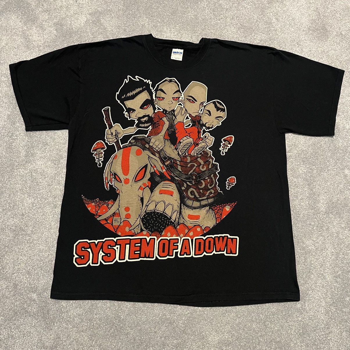 Band Tees Vintage 2000s System of a Down Mushroom Graphic Band T Shirt Size US XL / EU 56 / 4 - 1 Thumbnail