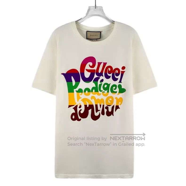 Gucci Gucci Beige logo letter print cotton round-neck short-slee Size US S / EU 44-46 / 1 - 1 Thumbnail