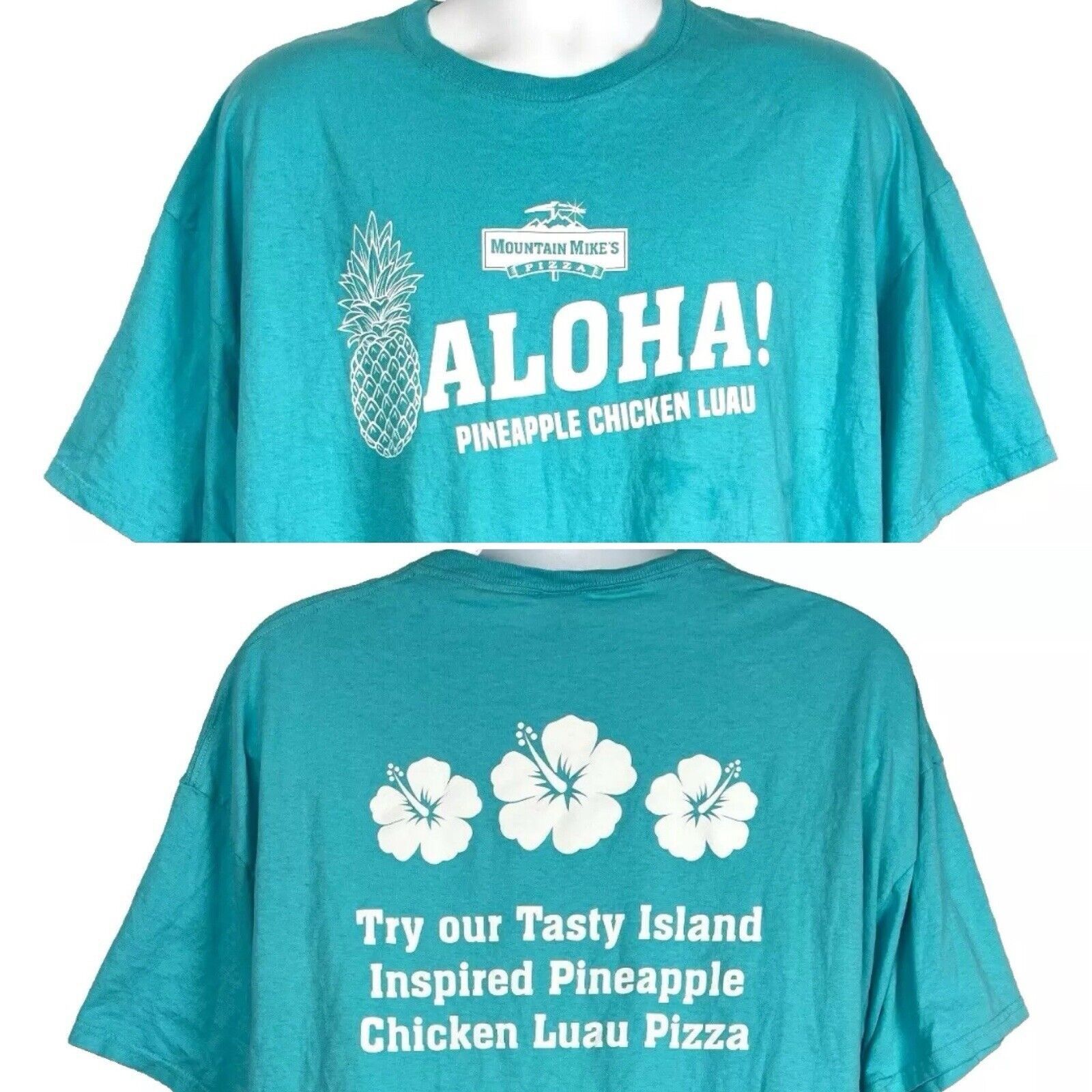 Fruit Of The Loom Pineapple Chicken Luau Pizza Mountain Mikes Employee T-Shirt Size US XXL / EU 58 / 5 - 1 Thumbnail