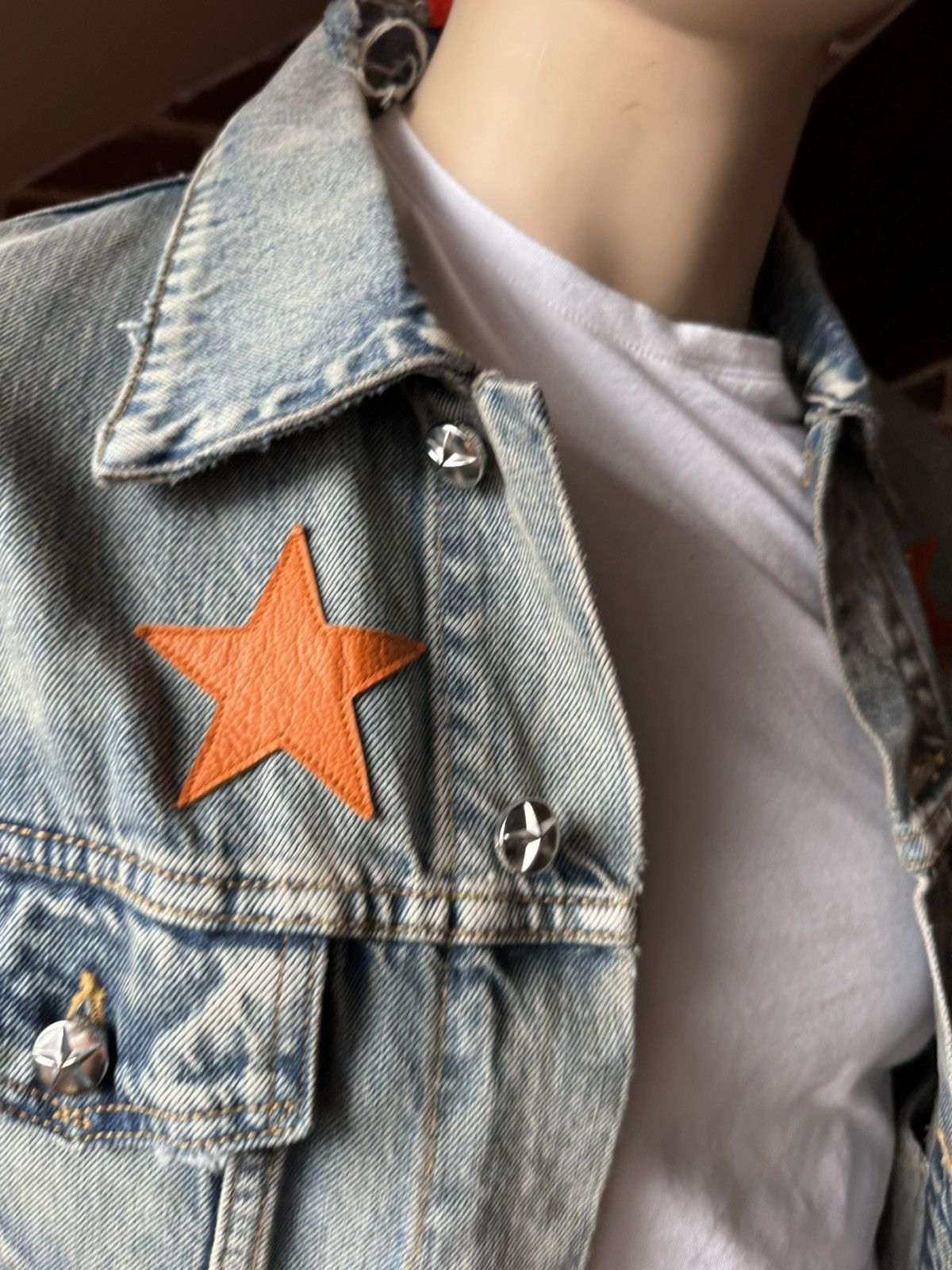 Amiri Amiri Orange Stars denim jacket Size US L / EU 52-54 / 3 - 3 Thumbnail