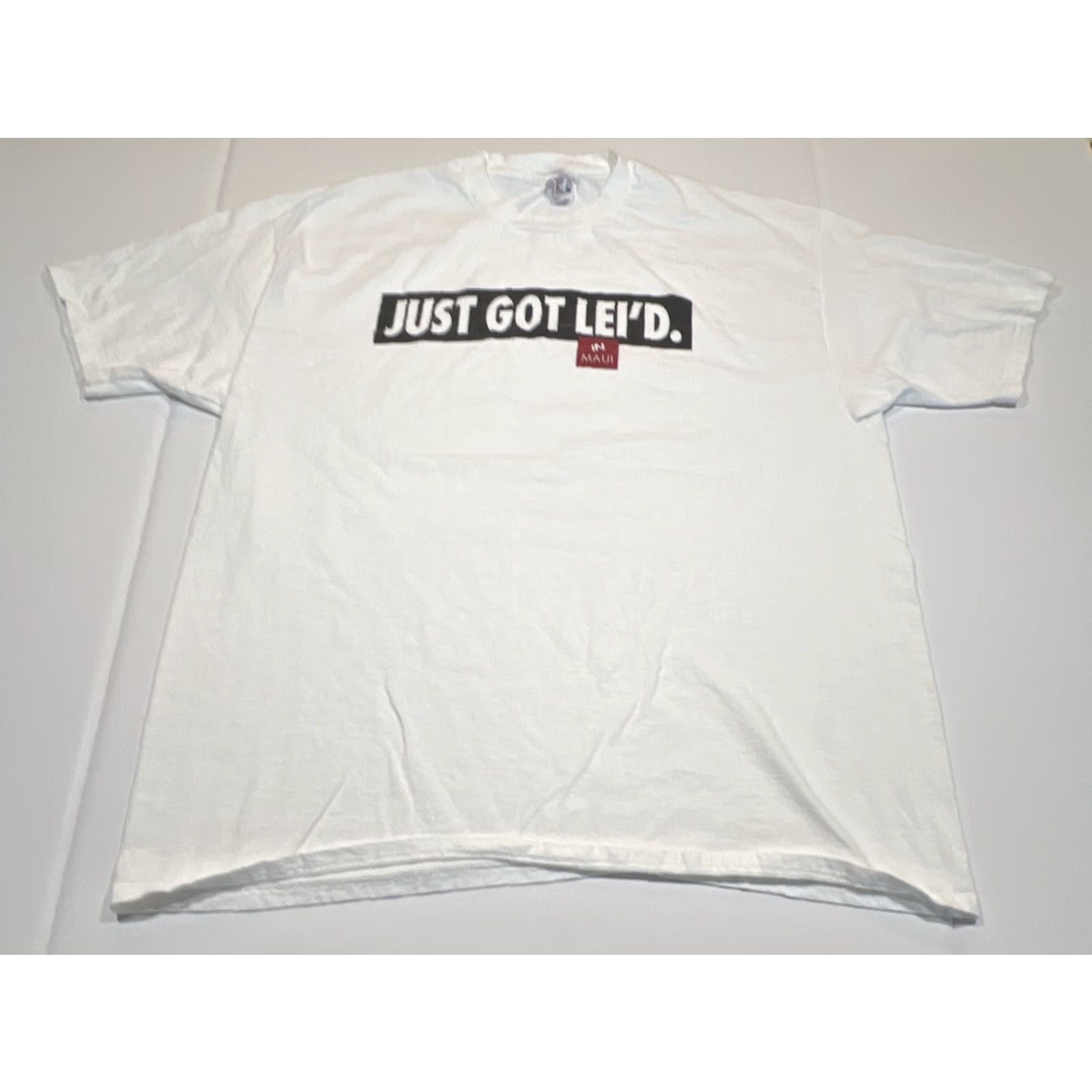 Hanes VINTAGE Just Got Lei’d In Maui Hawaii T Shirt 2XL White Graphic Hanes Unisex 1980s USA Hawaii Shirt Mens Womens Size US XXL / EU 58 / 5 - 3 Thumbnail