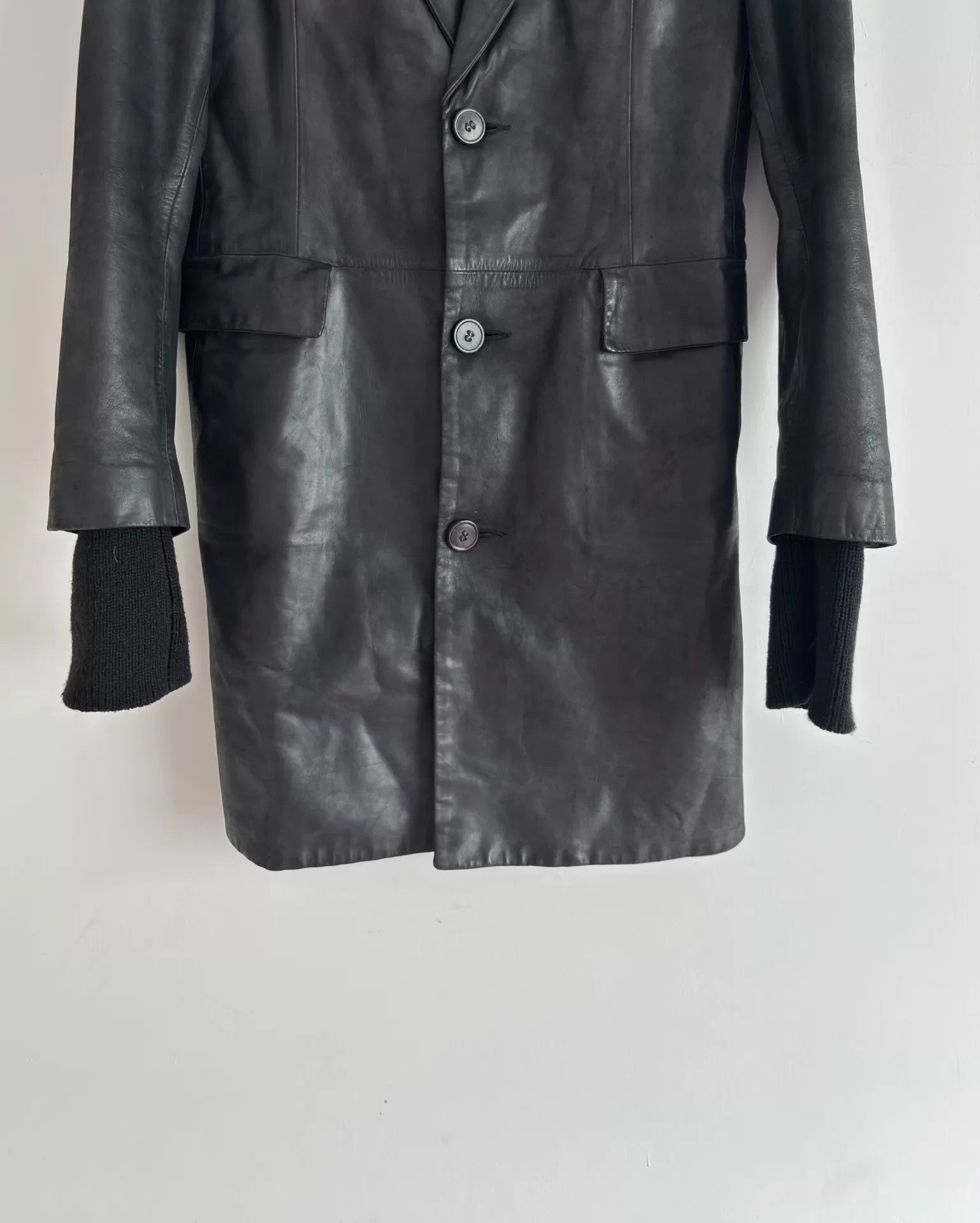 Isaac Sellam Experience Isaac Sellam Waxed Lambskin Long Leather Coat Size US S / EU 44-46 / 1 - 3 Thumbnail