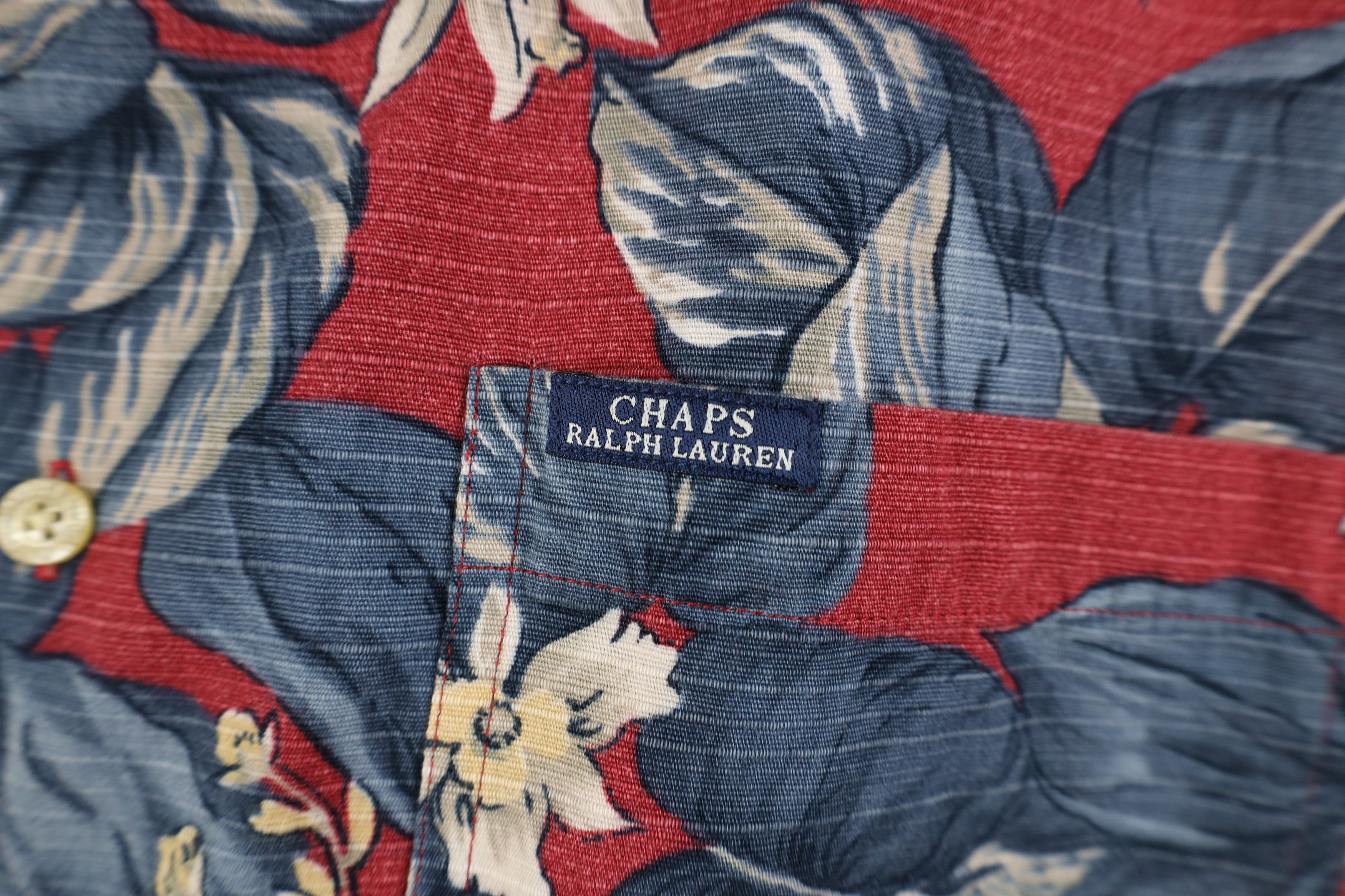 Ralph Lauren Vintage 90s Chaps Ralph Lauren Looped Collar Hawaiian Shirt Size US L / EU 52-54 / 3 - 4 Thumbnail