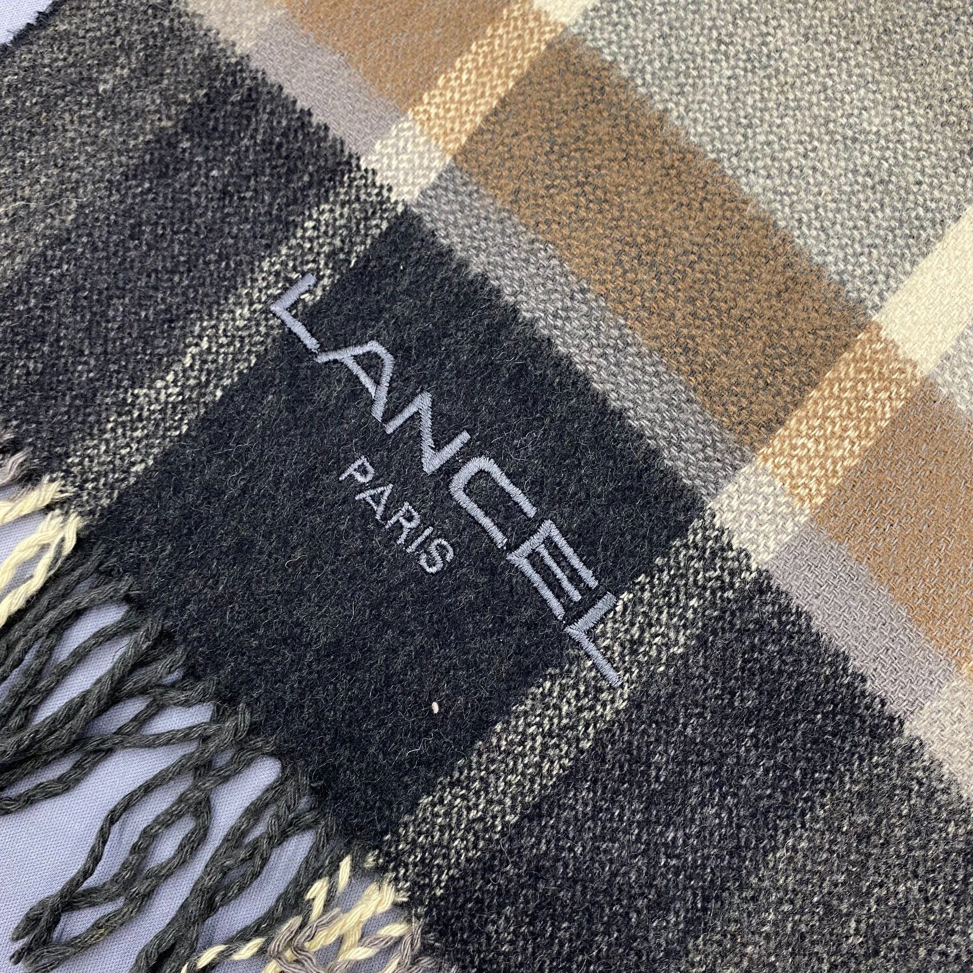 Lancel Vintage Lancel Scarf Muffler Wool Plaid Tartan Scarves Size ONE SIZE - 4 Thumbnail