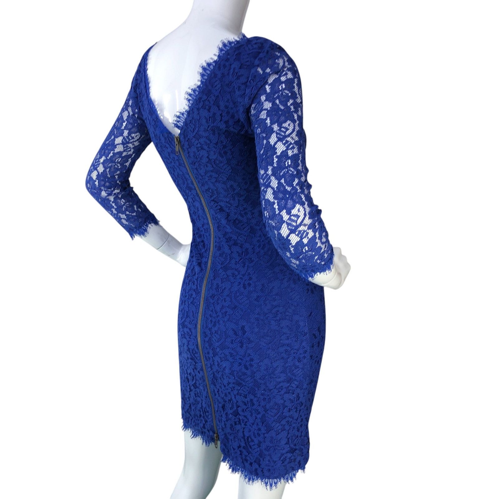 Diane Von Furstenberg DVF Size 2 Dress Zarita Lace Blue